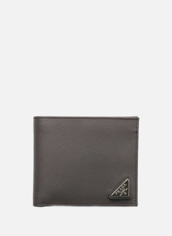 Portefeuille en cuir Gris by PRADA PRADA Portefeuille en cuir Gris