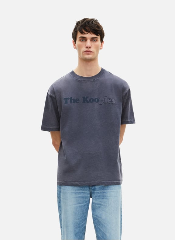 T-shirt manches courtes avec logo Bleu by THE KOOPLES THE KOOPLES T-shirt manches courtes avec logo Bleu