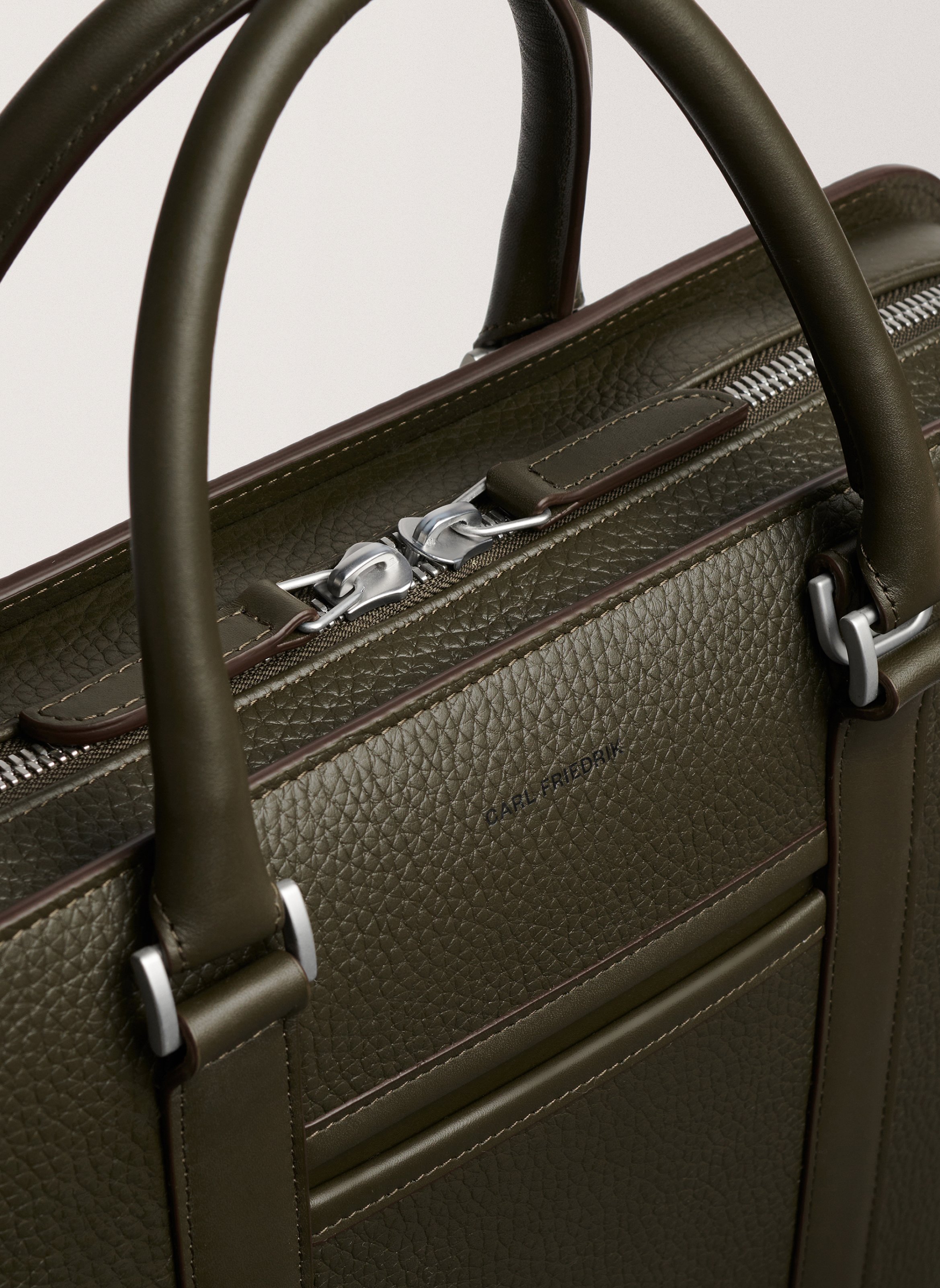 Porte-documents 'Palissy Briefcase' en cuir grainé CARL FRIEDRIK Vert