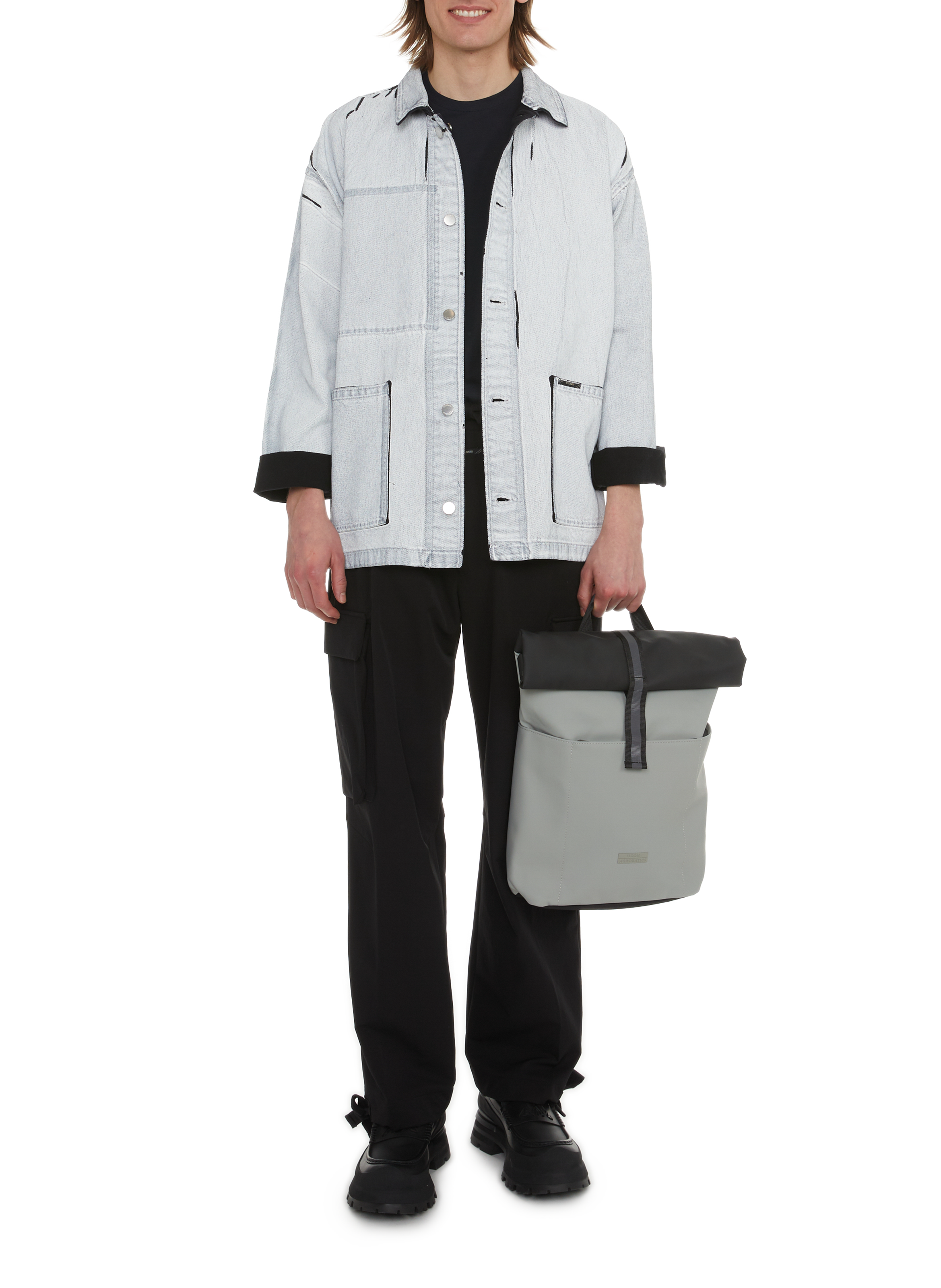 Nylon and Saffiano leather backpack UCON ACROBATICS Grey