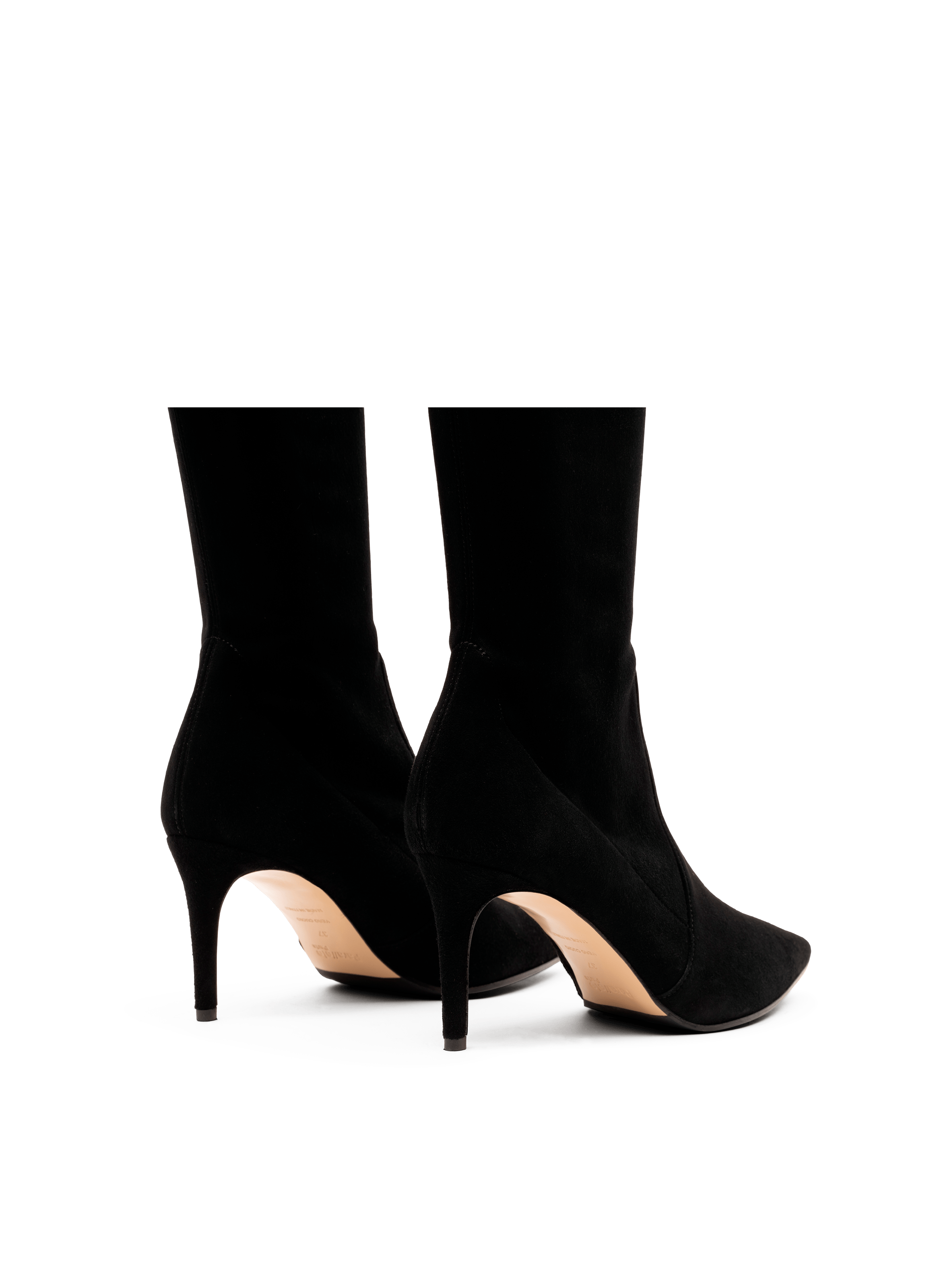 Bottes carmen en velours stretch PARALLELE Noir