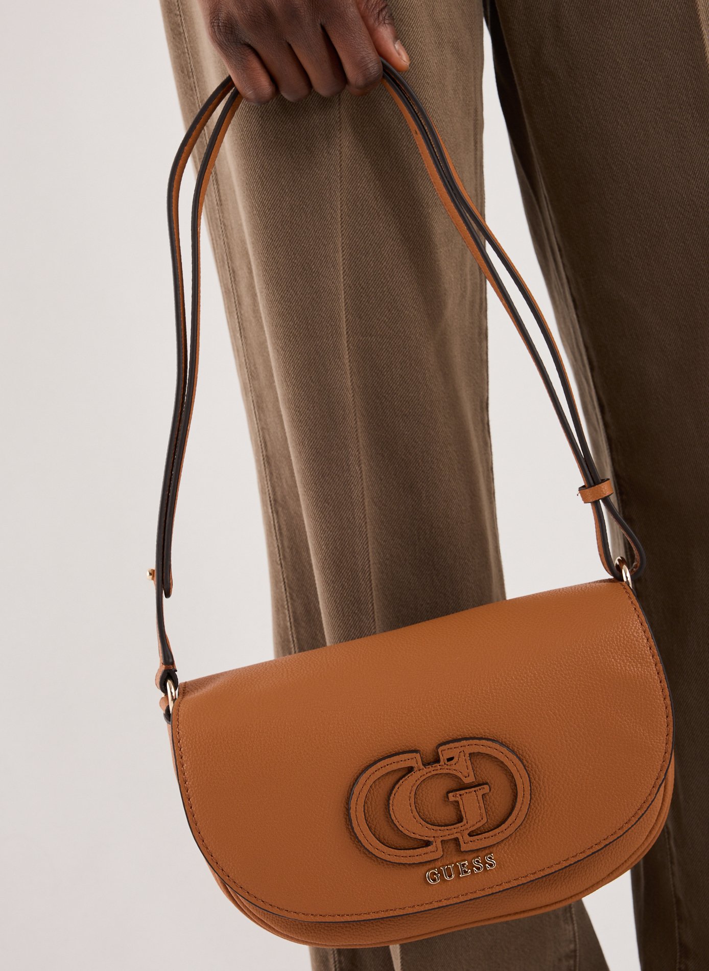 Sac à bandoulière à logo GUESS Marron