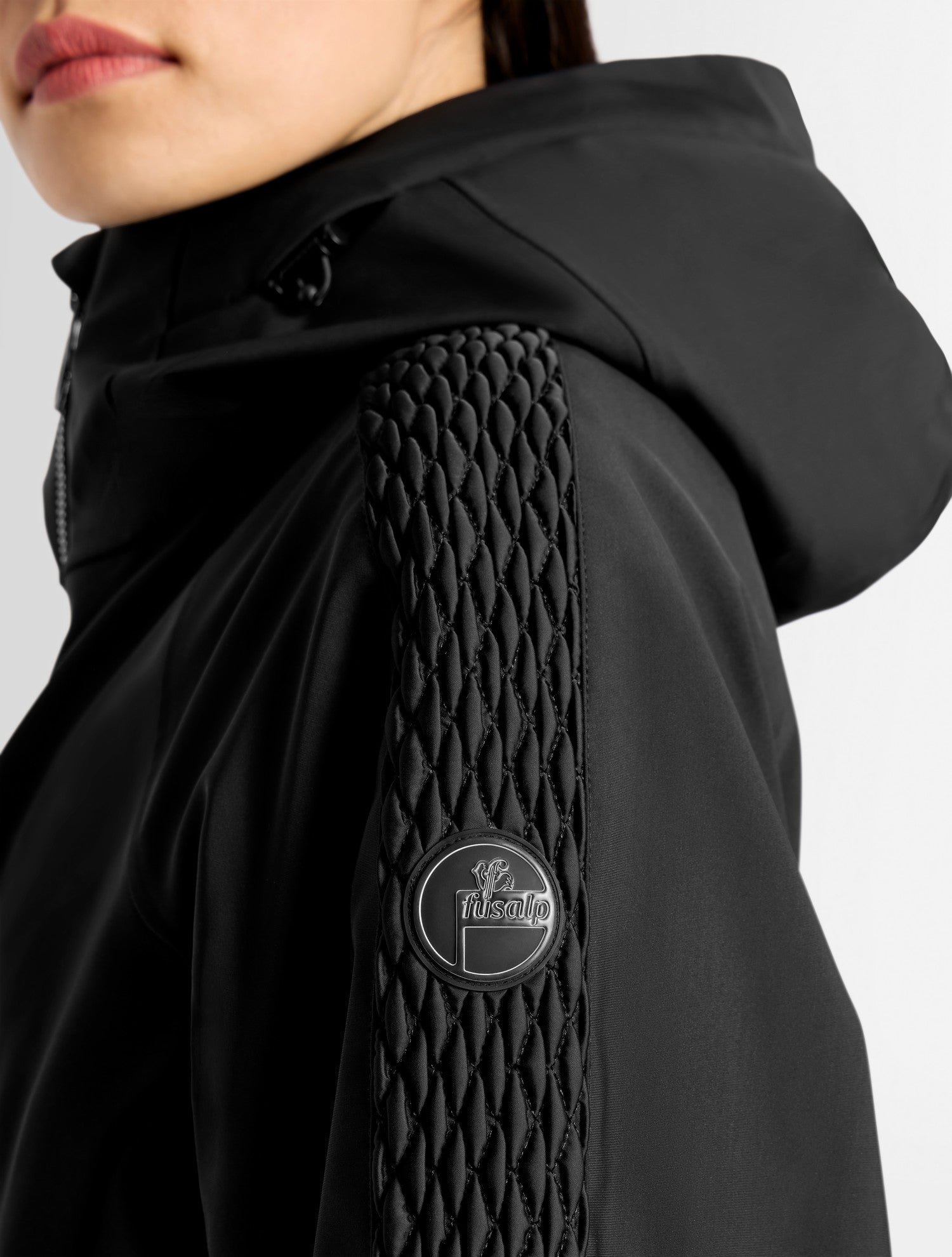 Veste de ski juno col panneaux côtés coupe ample FUSALP Noir