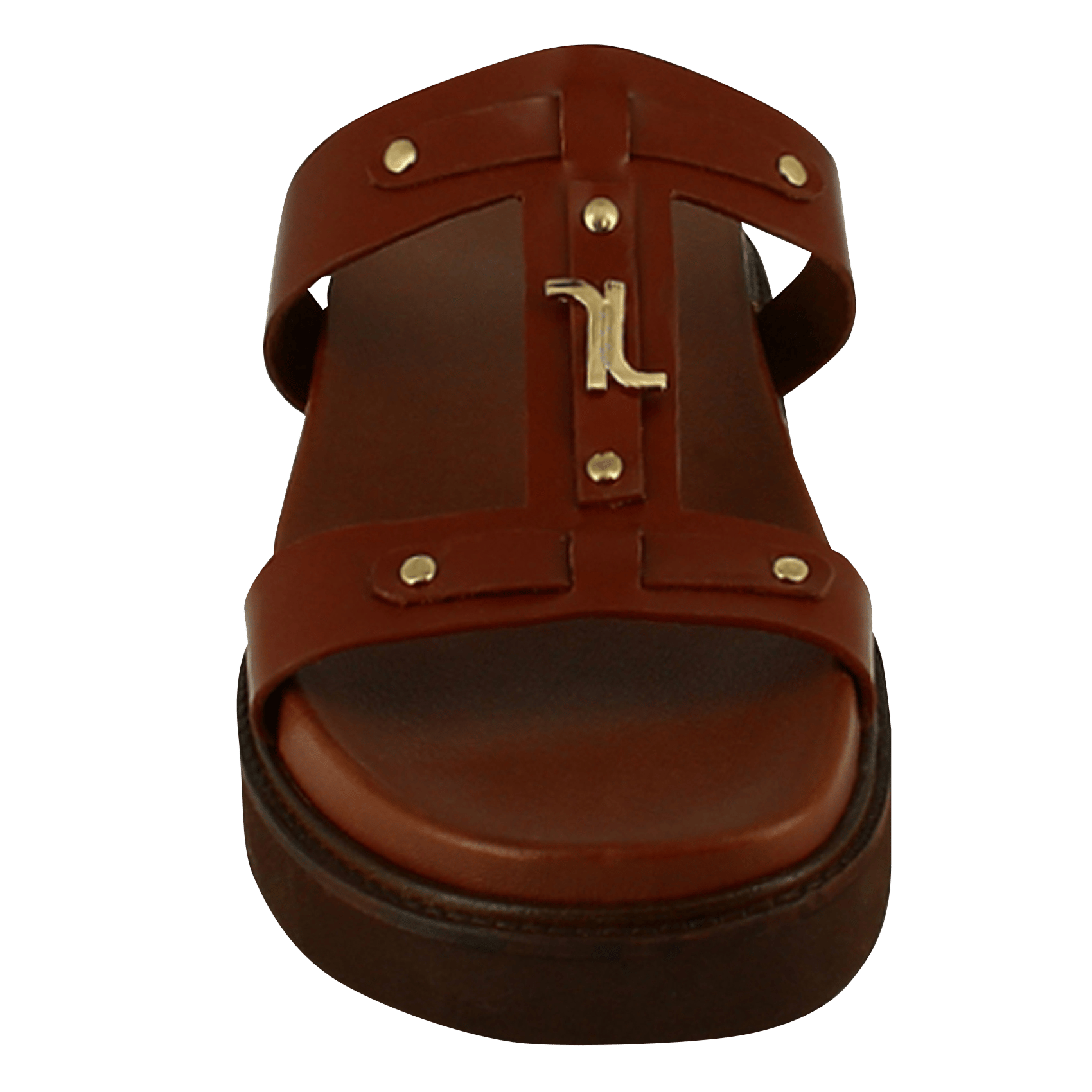 Sandales plates en cuir lisse luana JONAK Marron