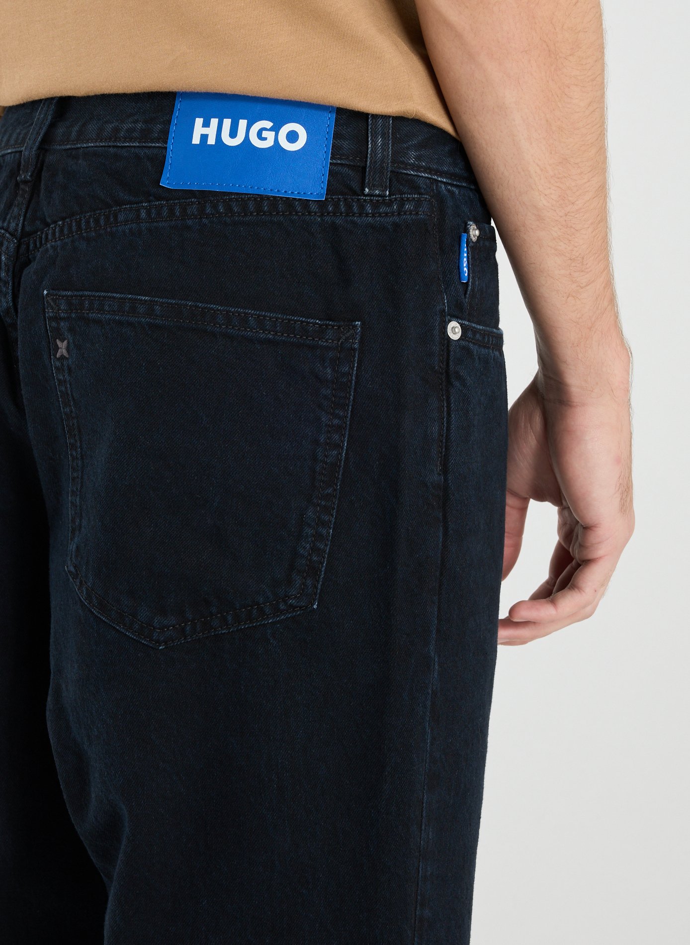 Straight leg cotton jeans HUGO BLUE Blue