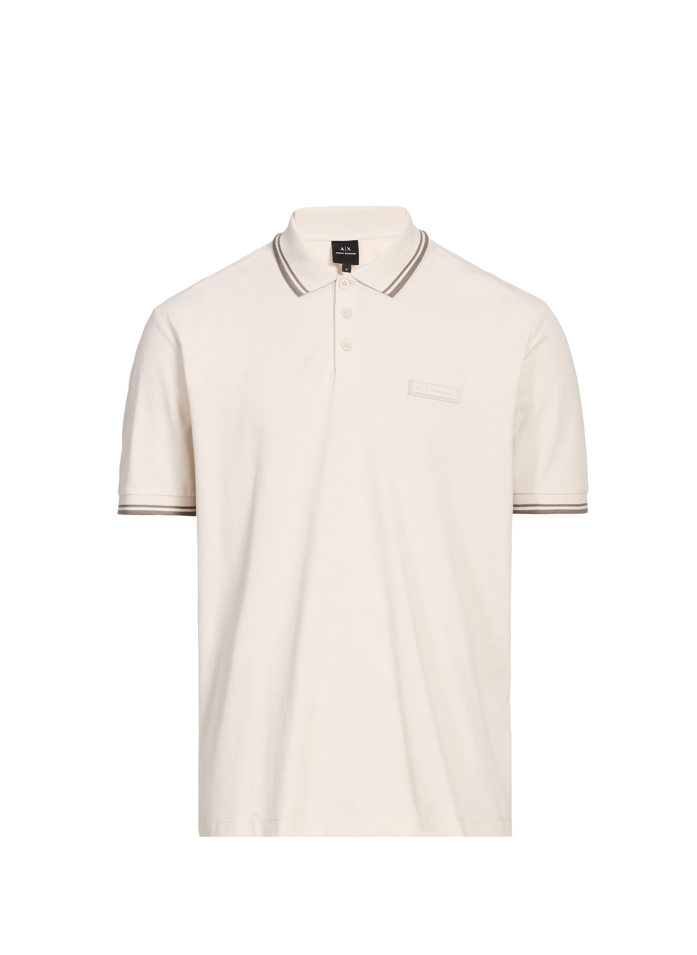 ARMANI EXCHANGE Polo en coton piqué à passepoils contrastés  Marron