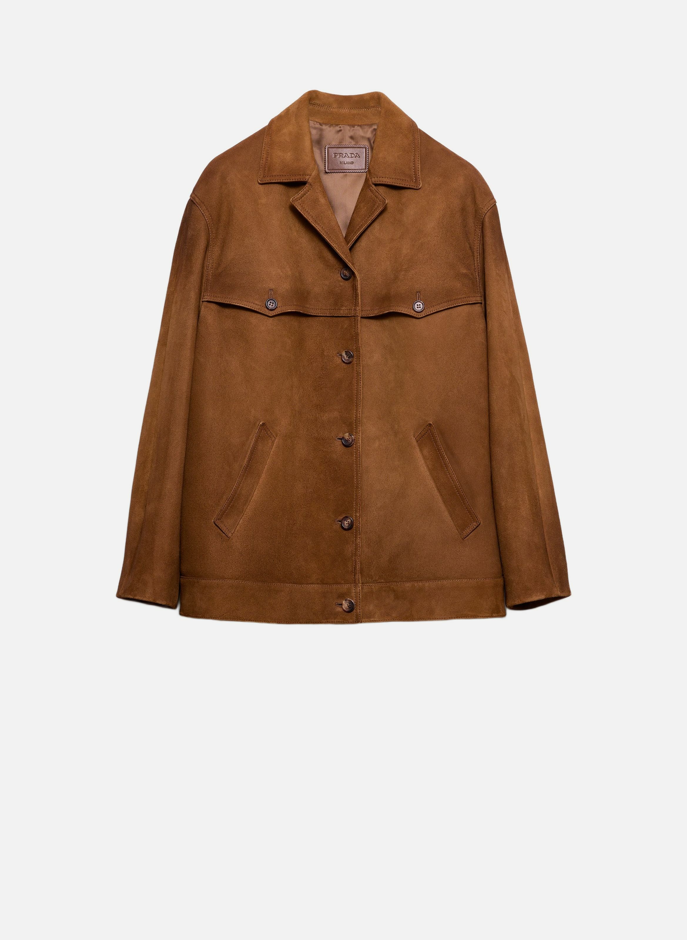 Veste en veau velours PRADA Marron
