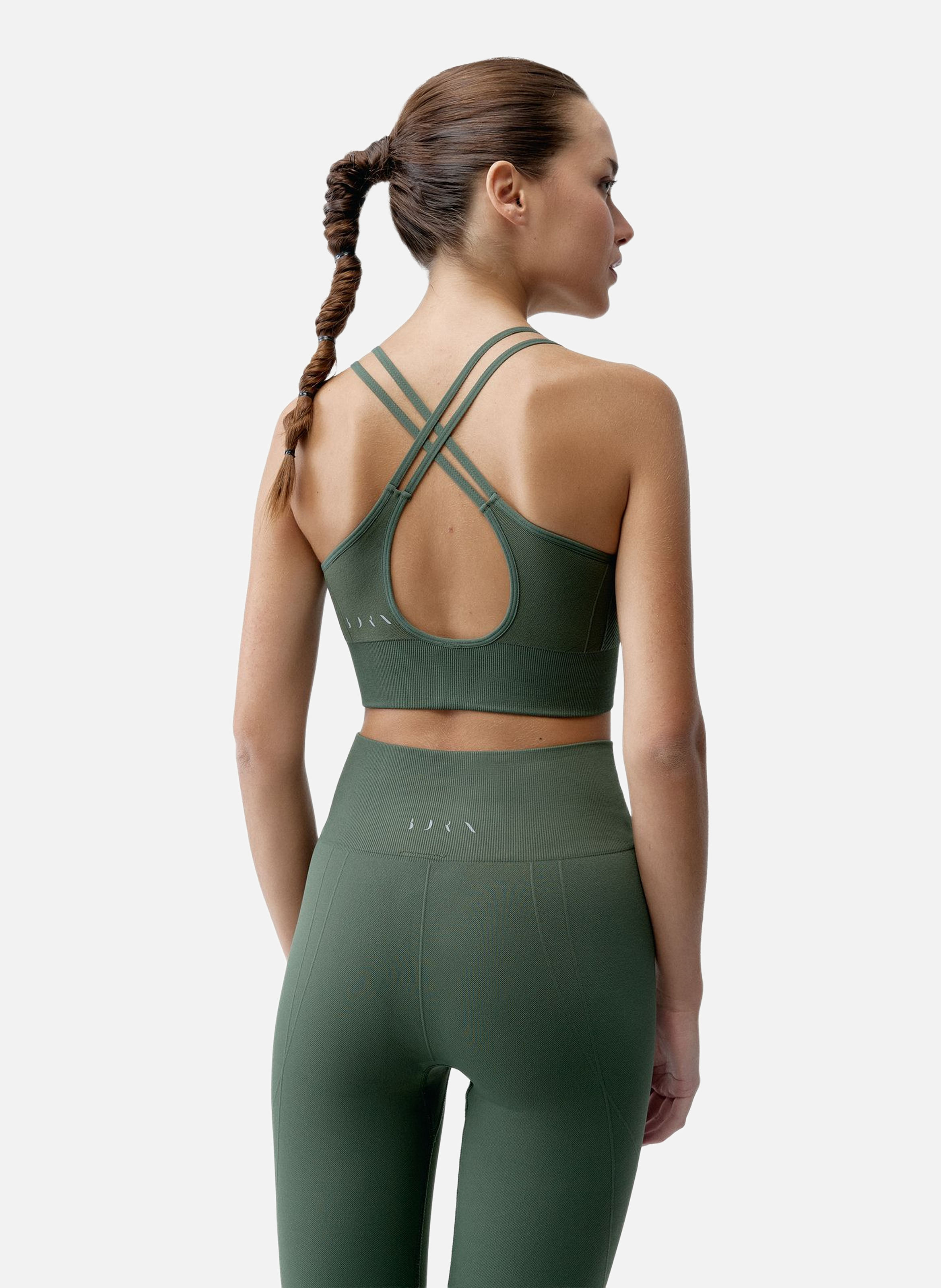 Brassière de sport seamless fixation moyenne malala BORN LIVING YOGA Kaki