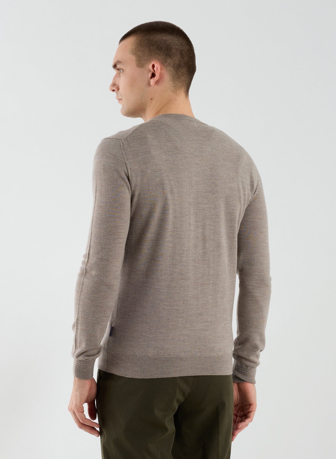 Pull col V en laine FACONNABLE Beige