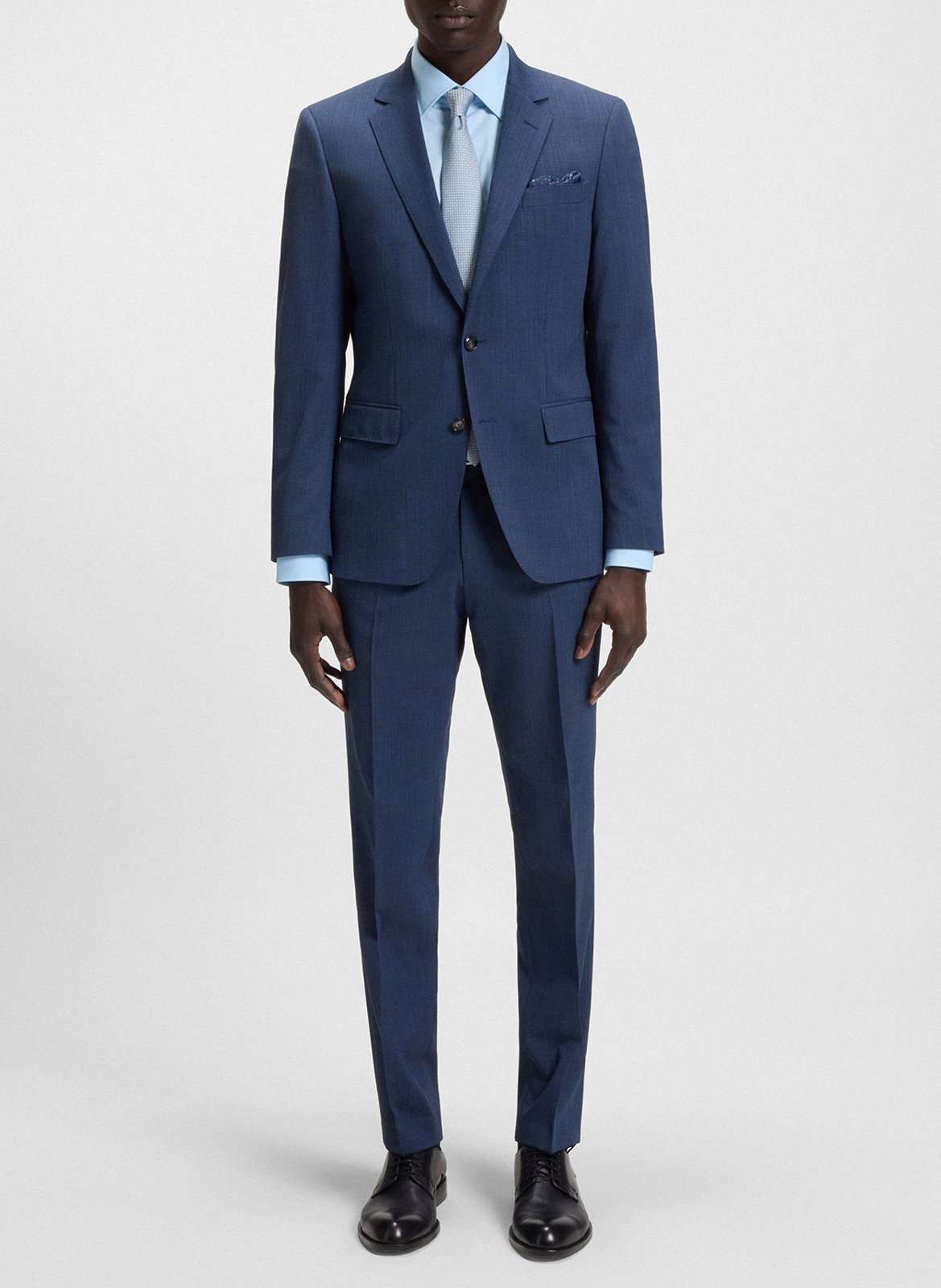 Chemise col classique en coton mélangé BOSS Bleu