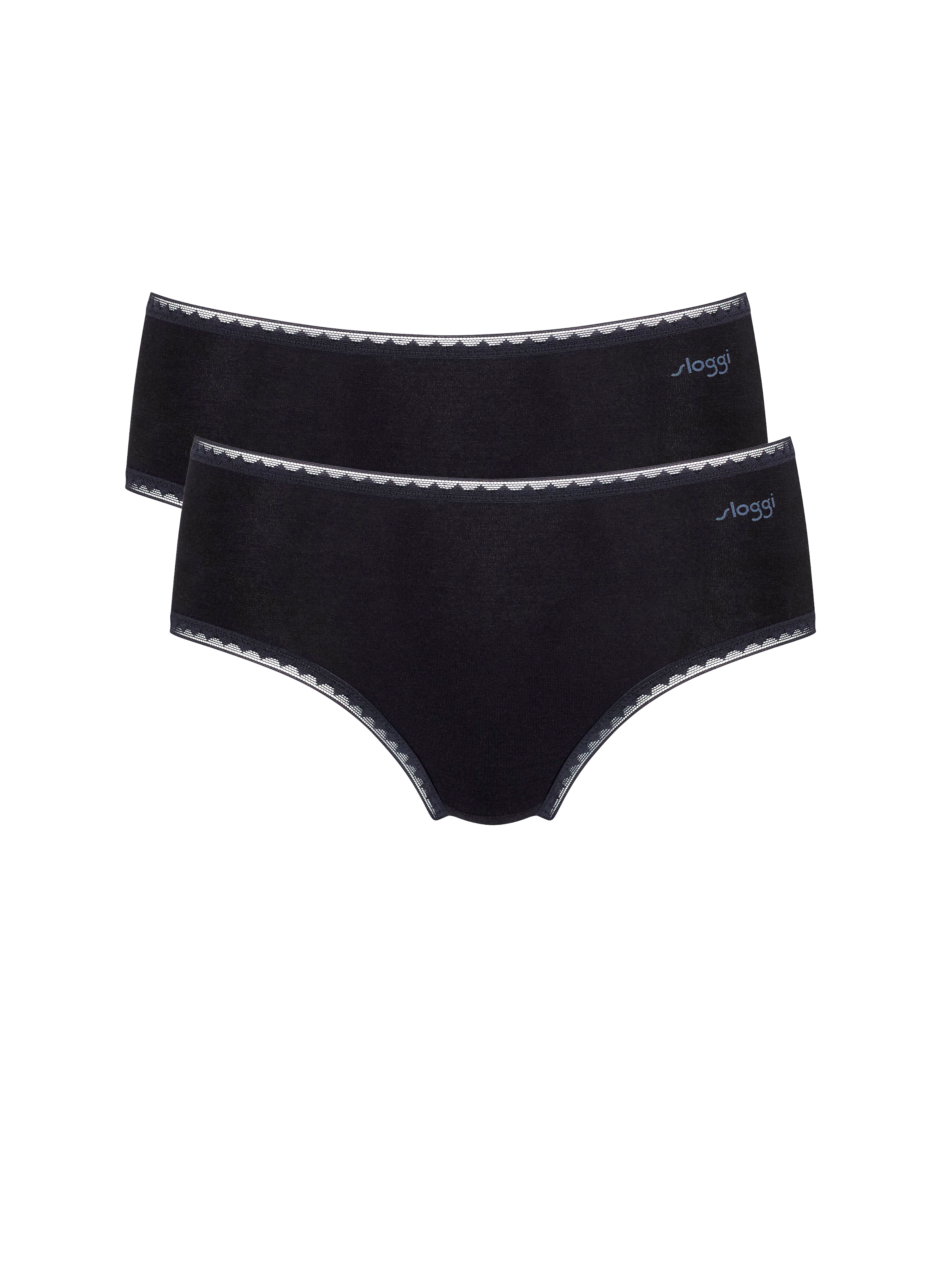 Lot de 2 culottes unies en coton mélangé SLOGGI Noir
