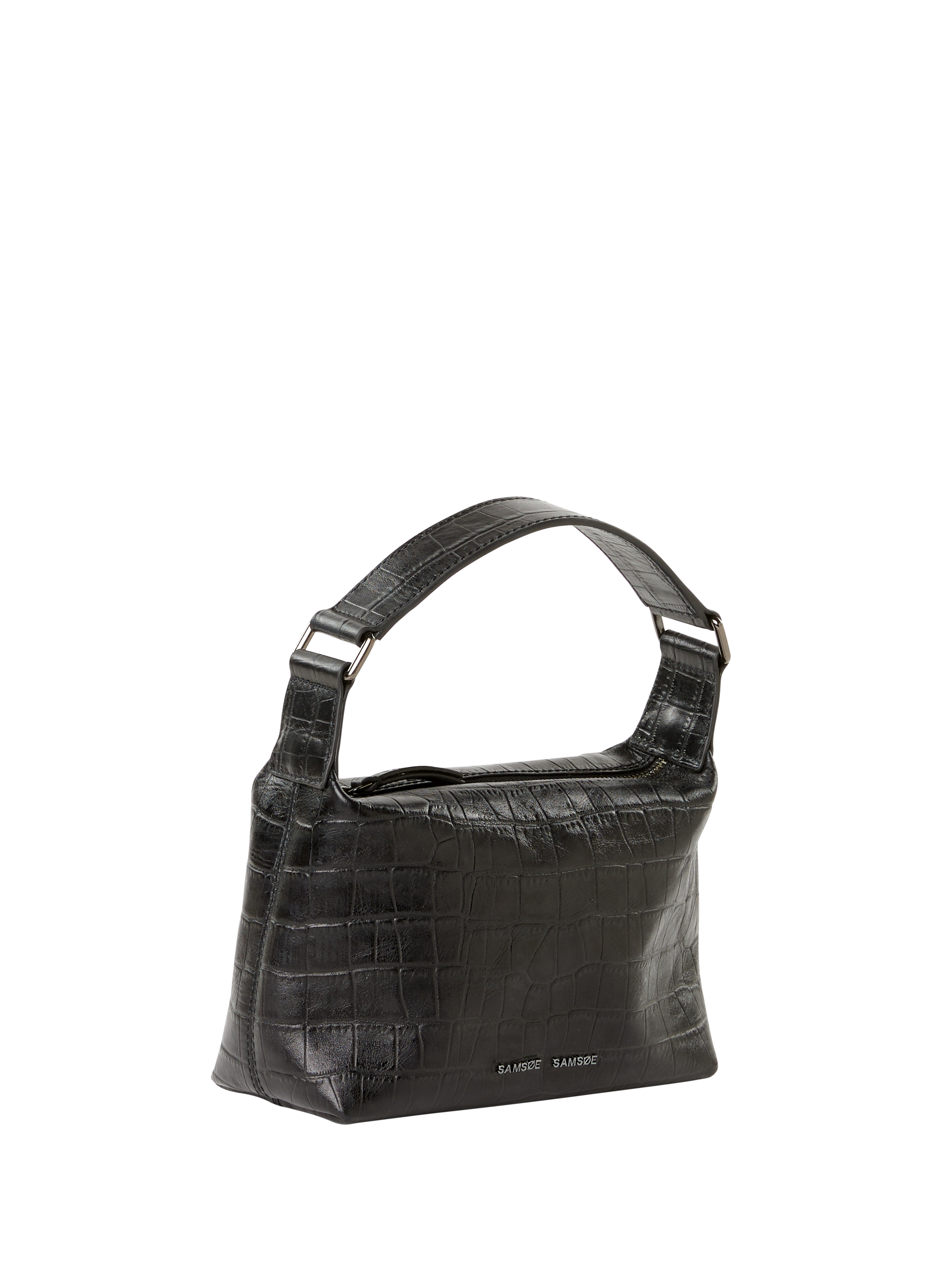 Crocodile leather handbag SAMSOE SAMSOE Black