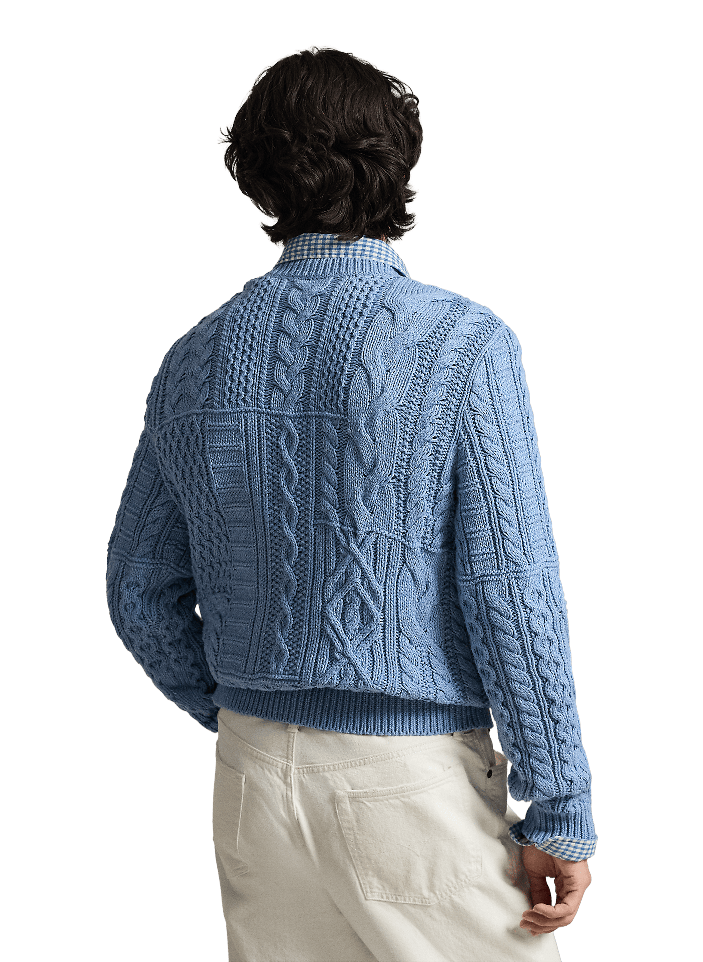 Pull maille drapeau USA en coton POLO RALPH LAUREN Blue