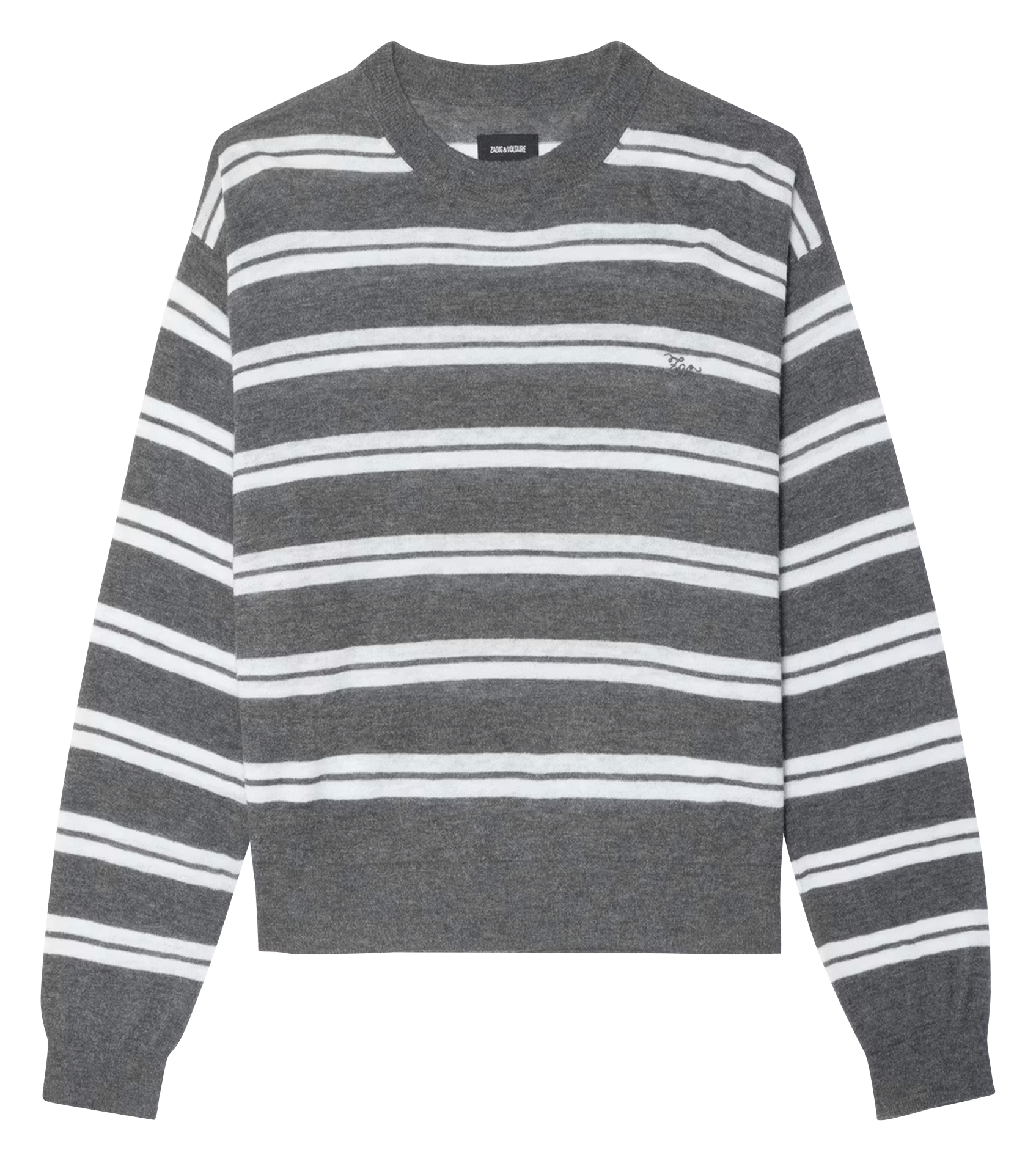 Pull droit col rond en cachemire ZADIG&VOLTAIRE Gris