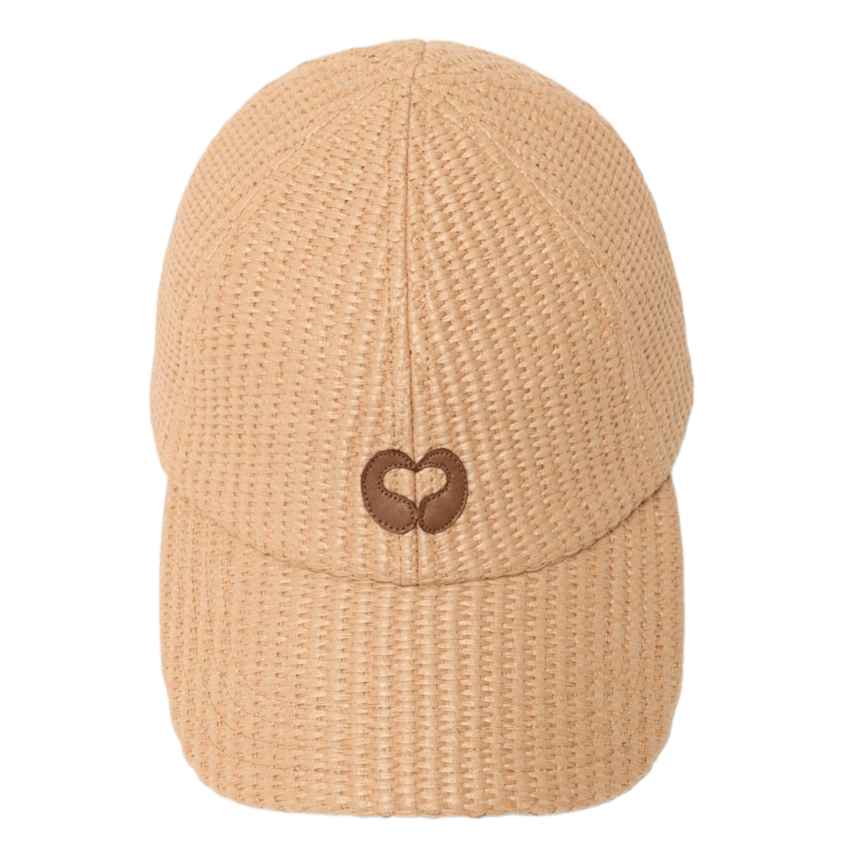 Casquette tissée raphia à logo MAJE Beige