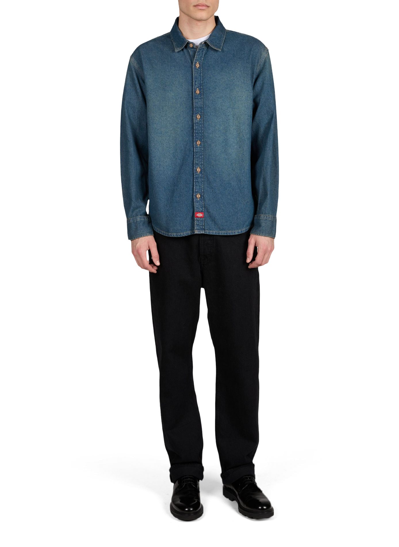 Chemise jean en coton DICKIES Bleu