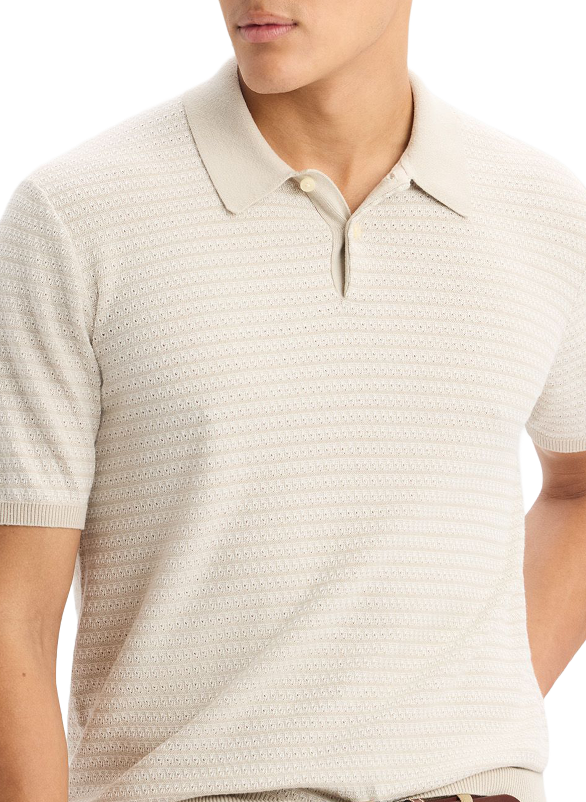 Striped polo in blended cotton DOCKERS Beige