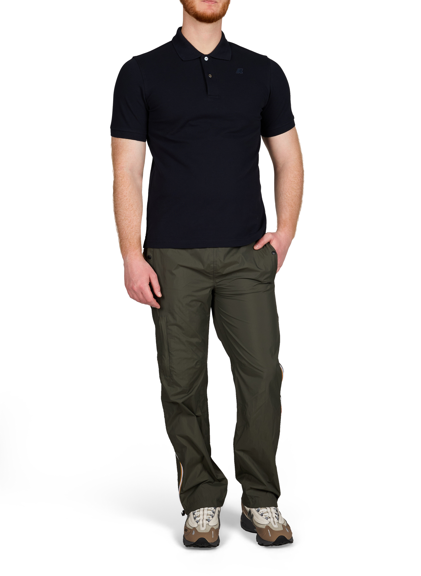 Polo manches courtes en coton mélangé K-WAY Bleu