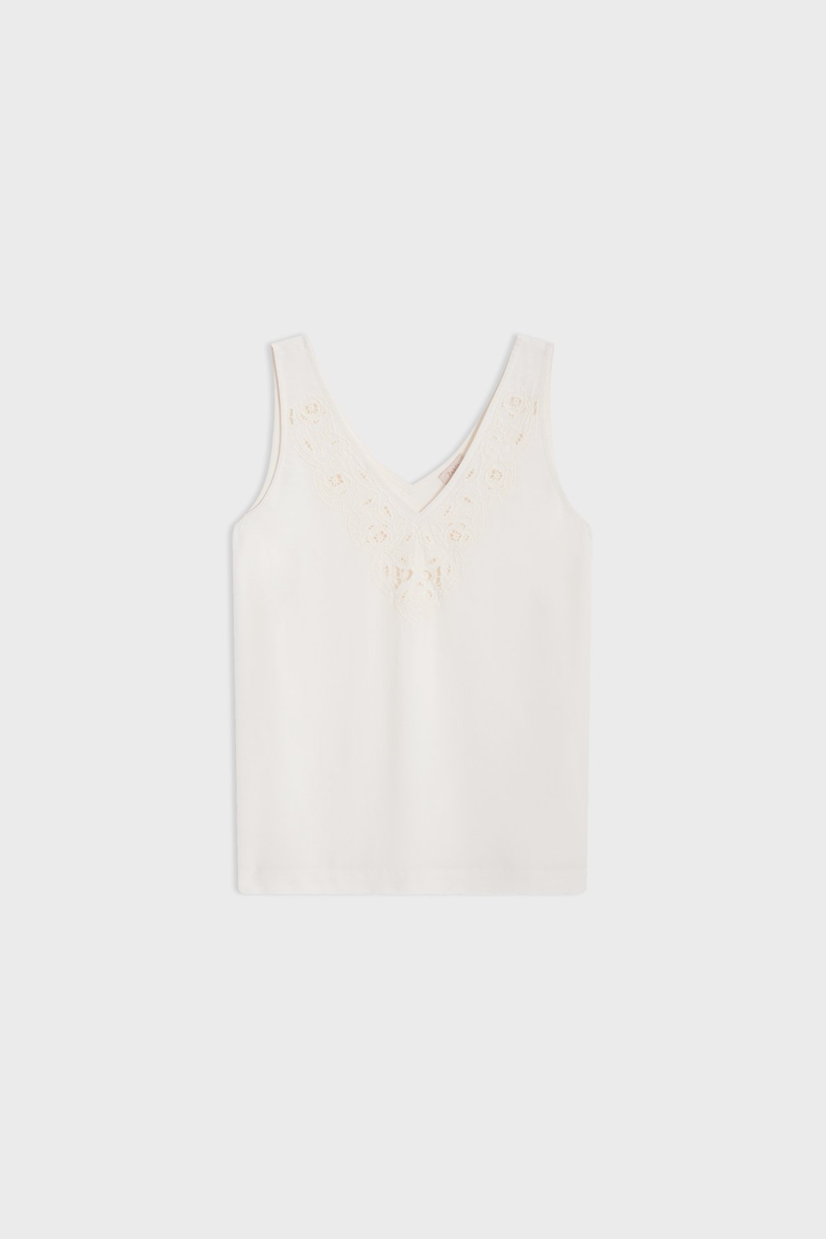 Top fluide à dentelle - christelle PABLO Beige