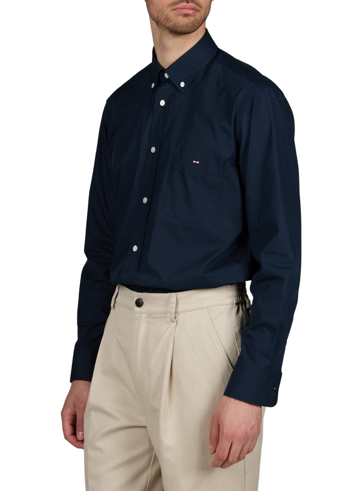 Chemise droite à poche en coton EDEN PARK Bleu