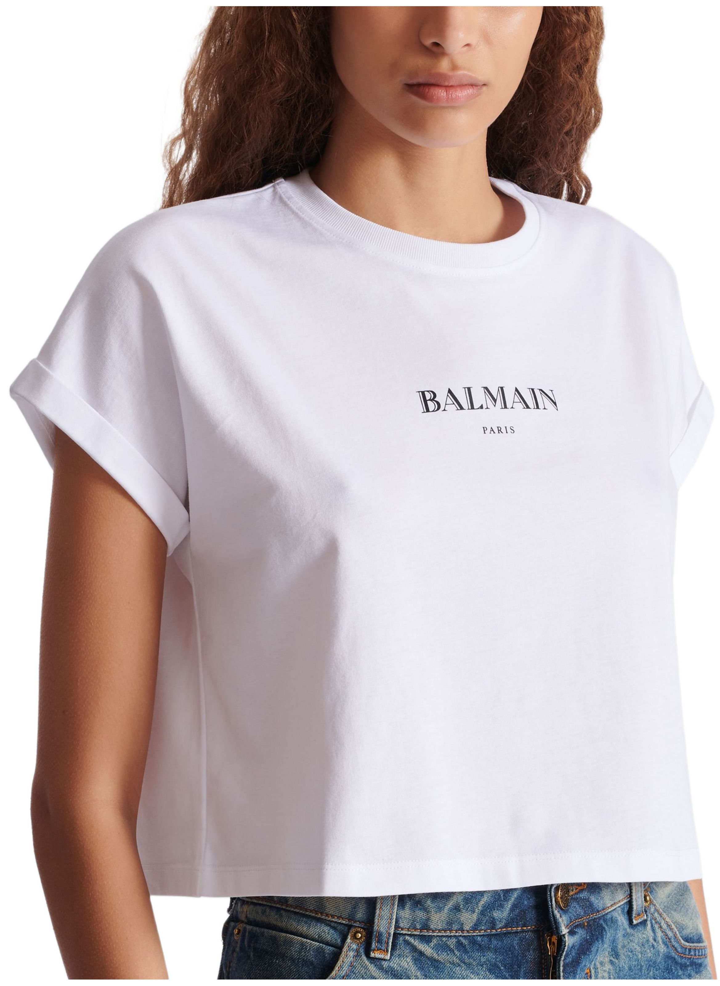 T-shirt court avec imprimé balmain BALMAIN Blanc
