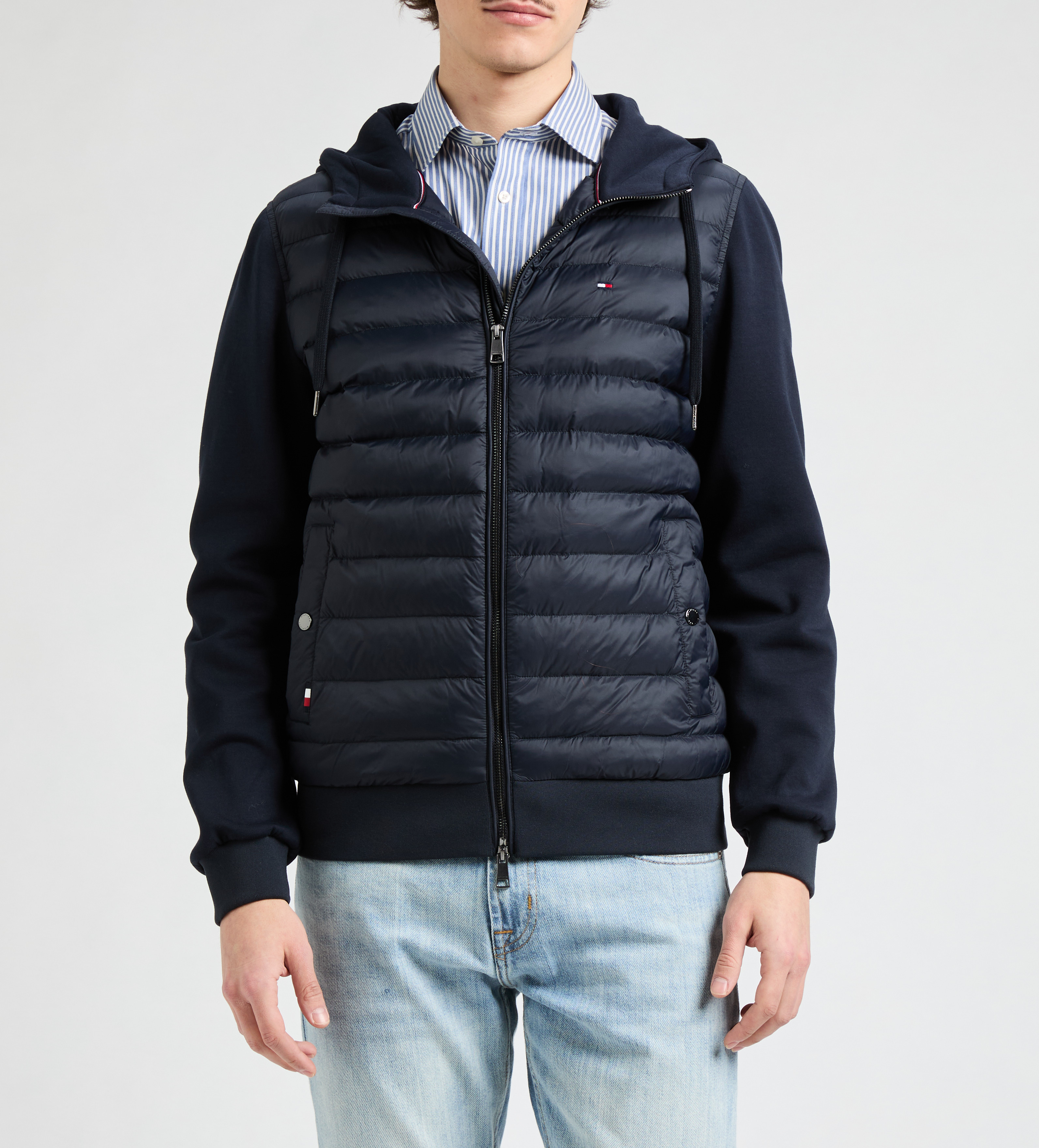 Quilted bi-material jacket TOMMY HILFIGER Blue