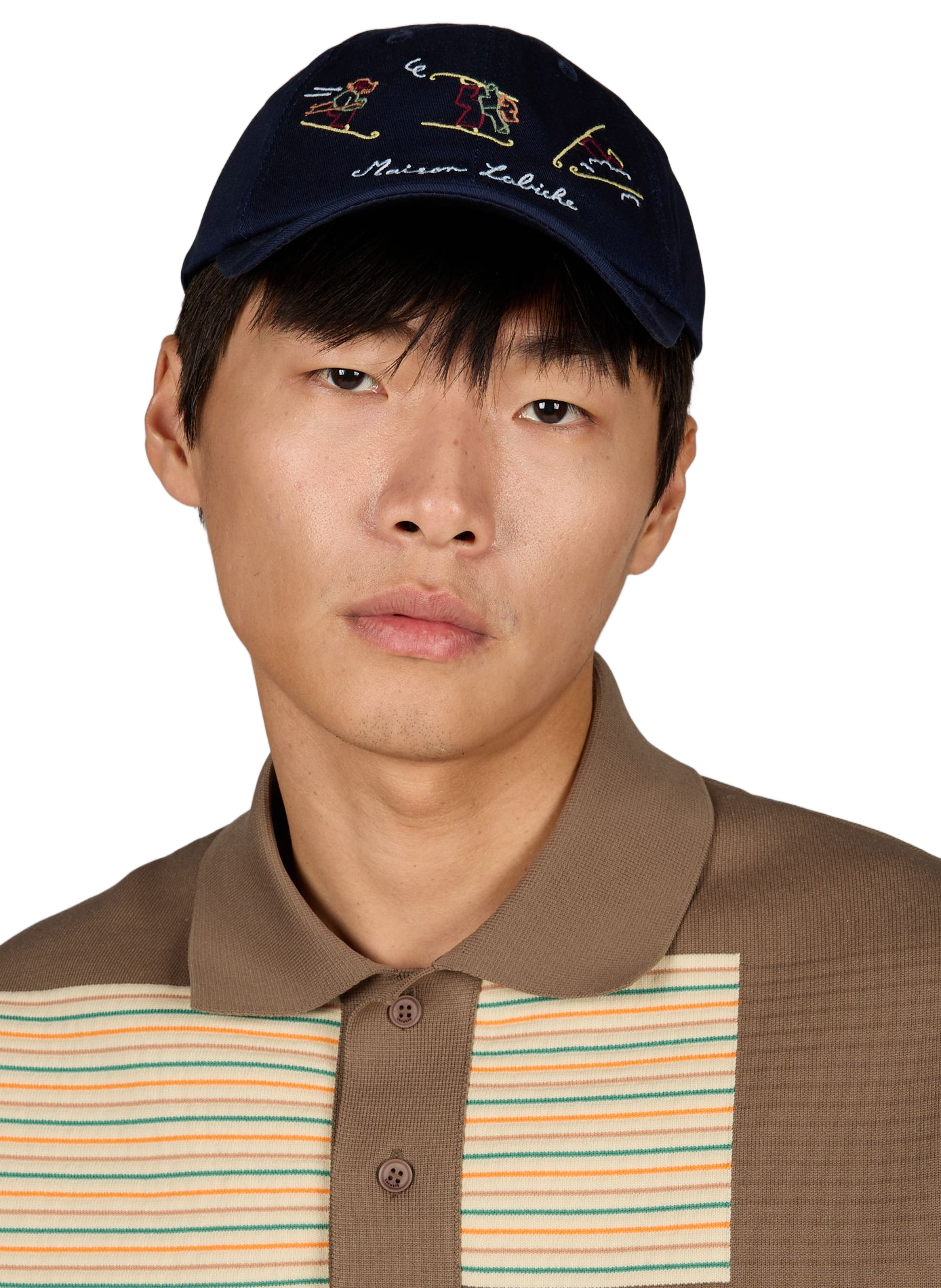 Casquette Beaumont Chien de ski en coton MAISON LABICHE Bleu