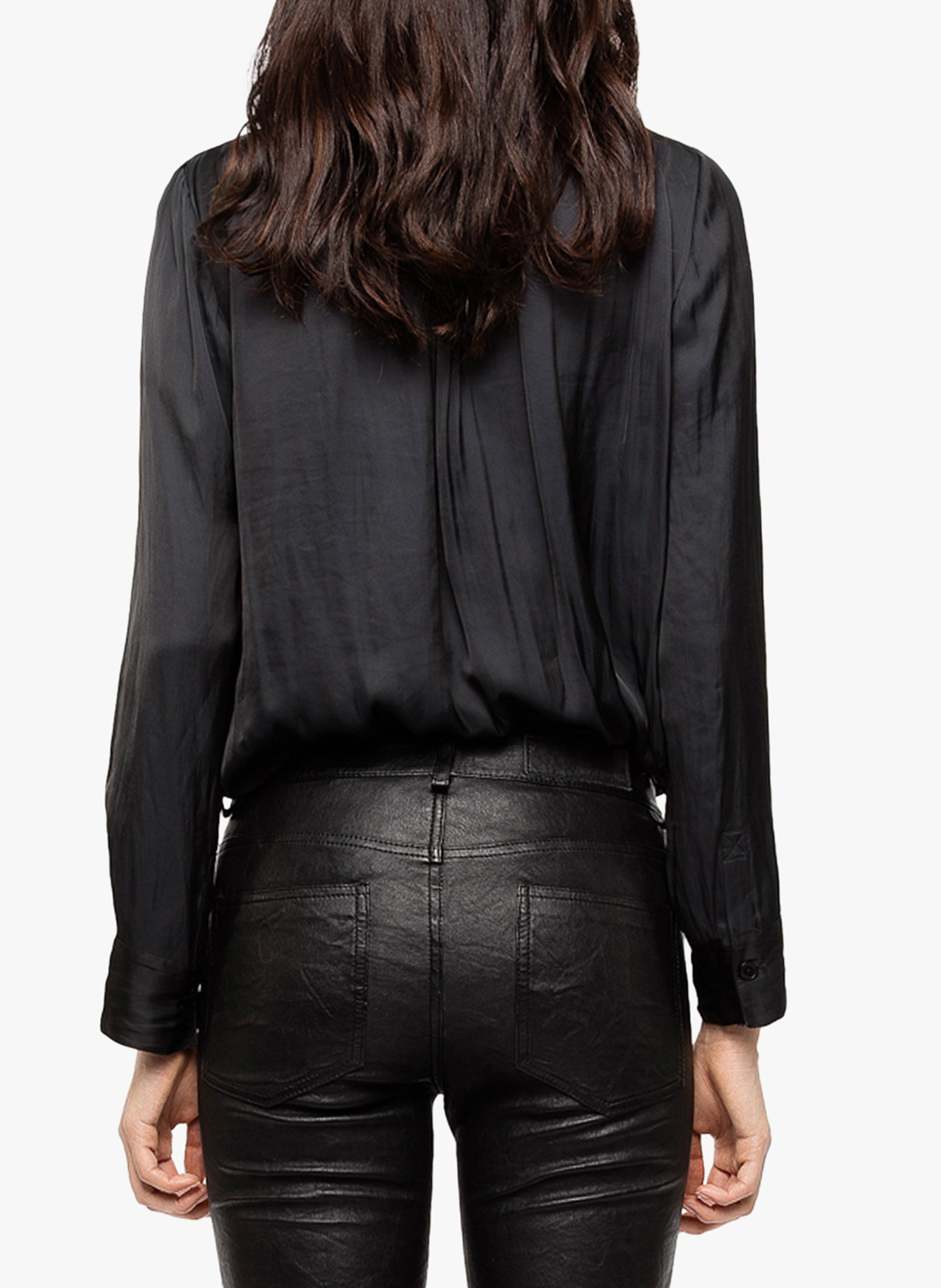 Blouse droite col v tink ZADIG&VOLTAIRE Zwart