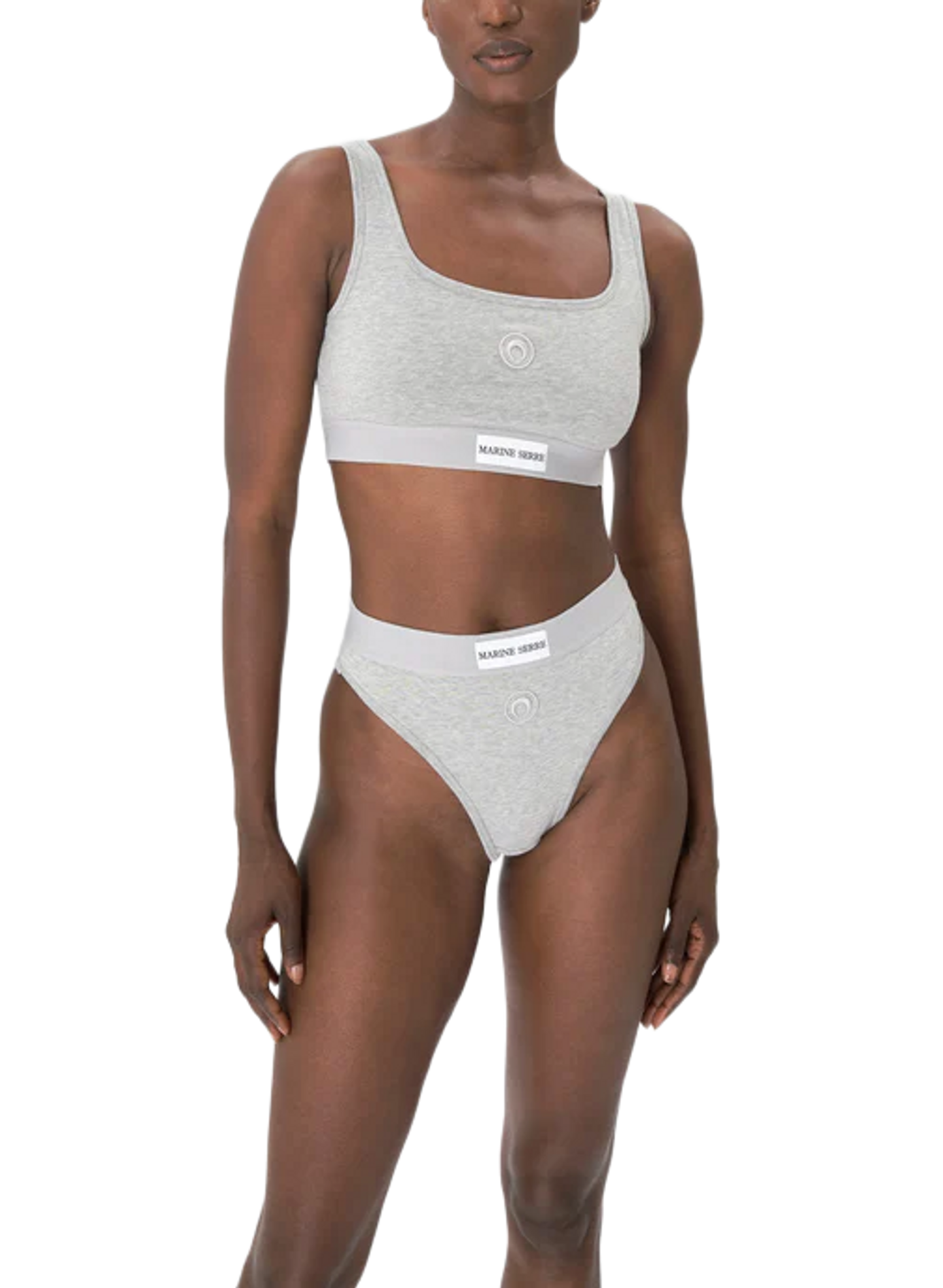 Sportbeha van stretchjersey met maanlogo MARINE SERRE Grijs