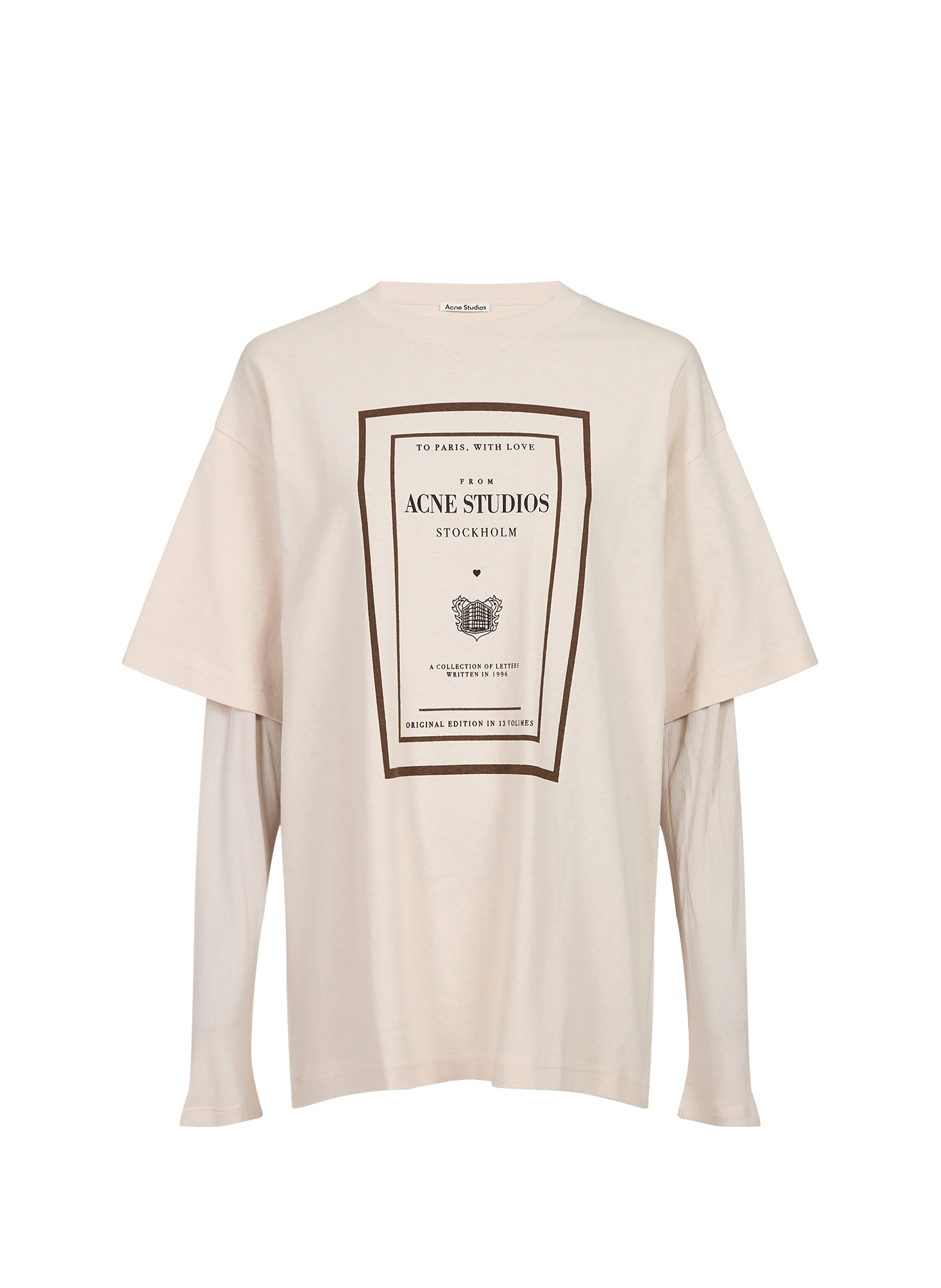 T-shirt stampato oversize in cotone ACNE STUDIOS Beige