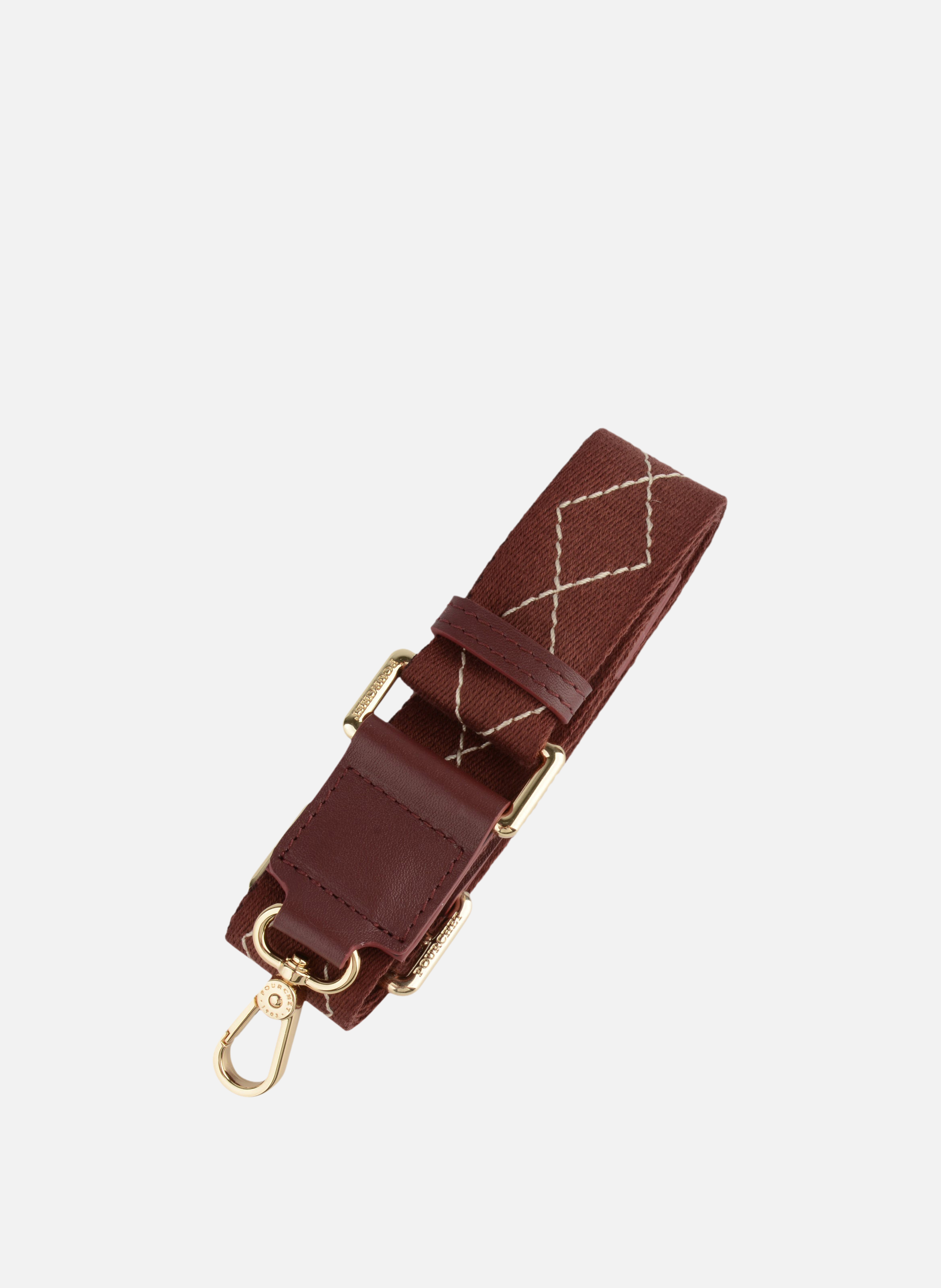 Weaved | bandoulière de sac en toile coton POURCHET Rouge