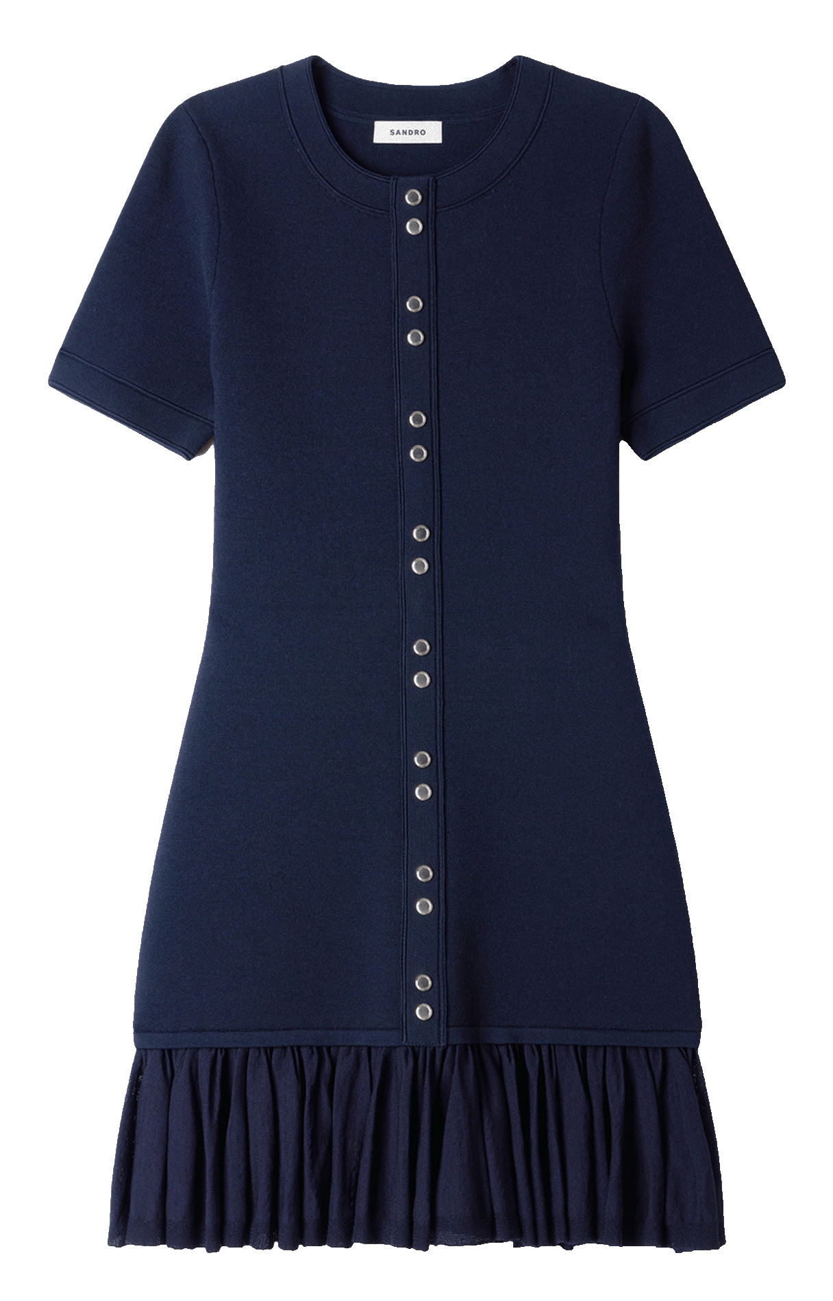 Robe courte ajustée col rond SANDRO Bleu