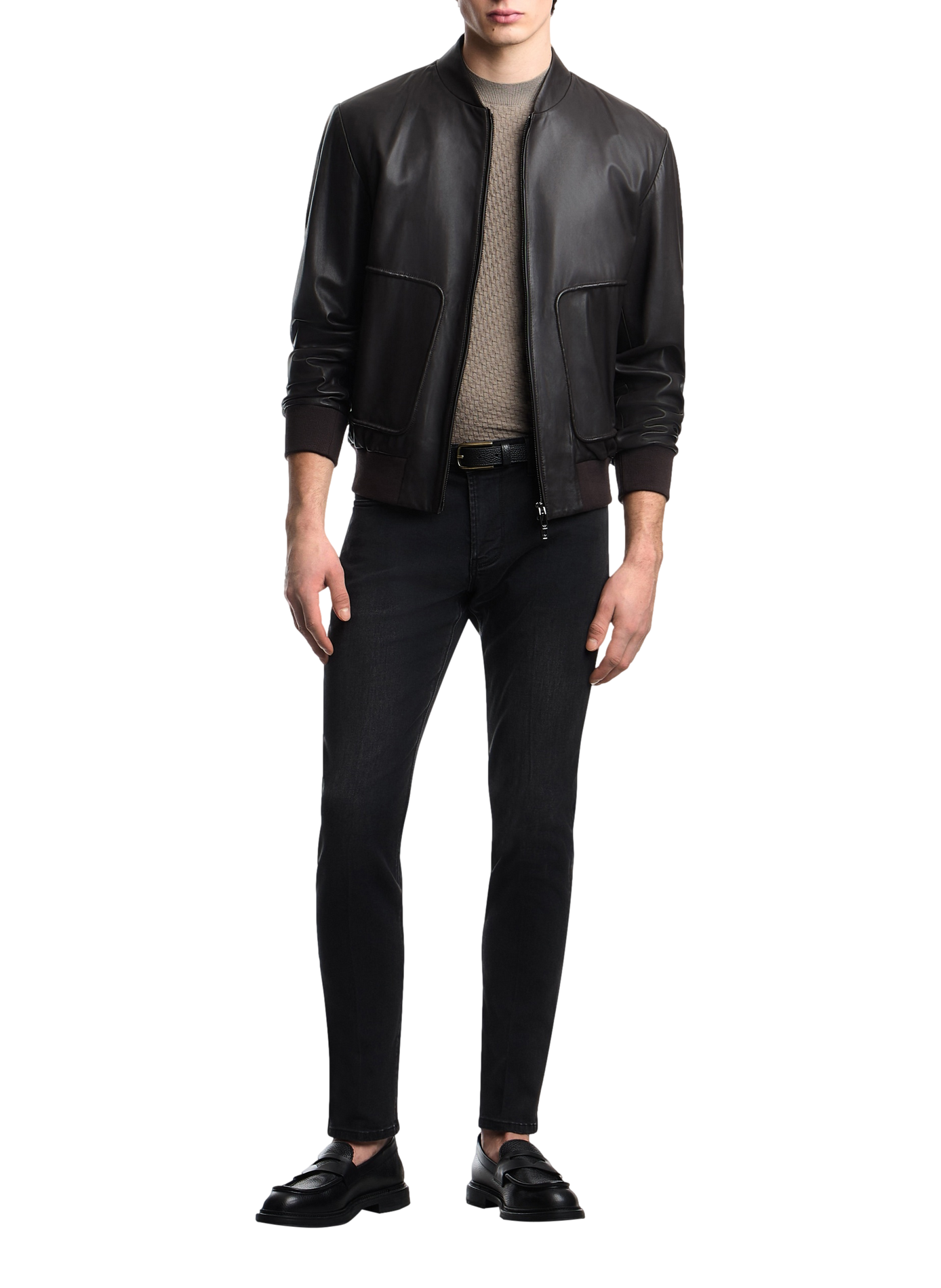 Cotton-blend slim-fit jeans EMPORIO ARMANI Grey