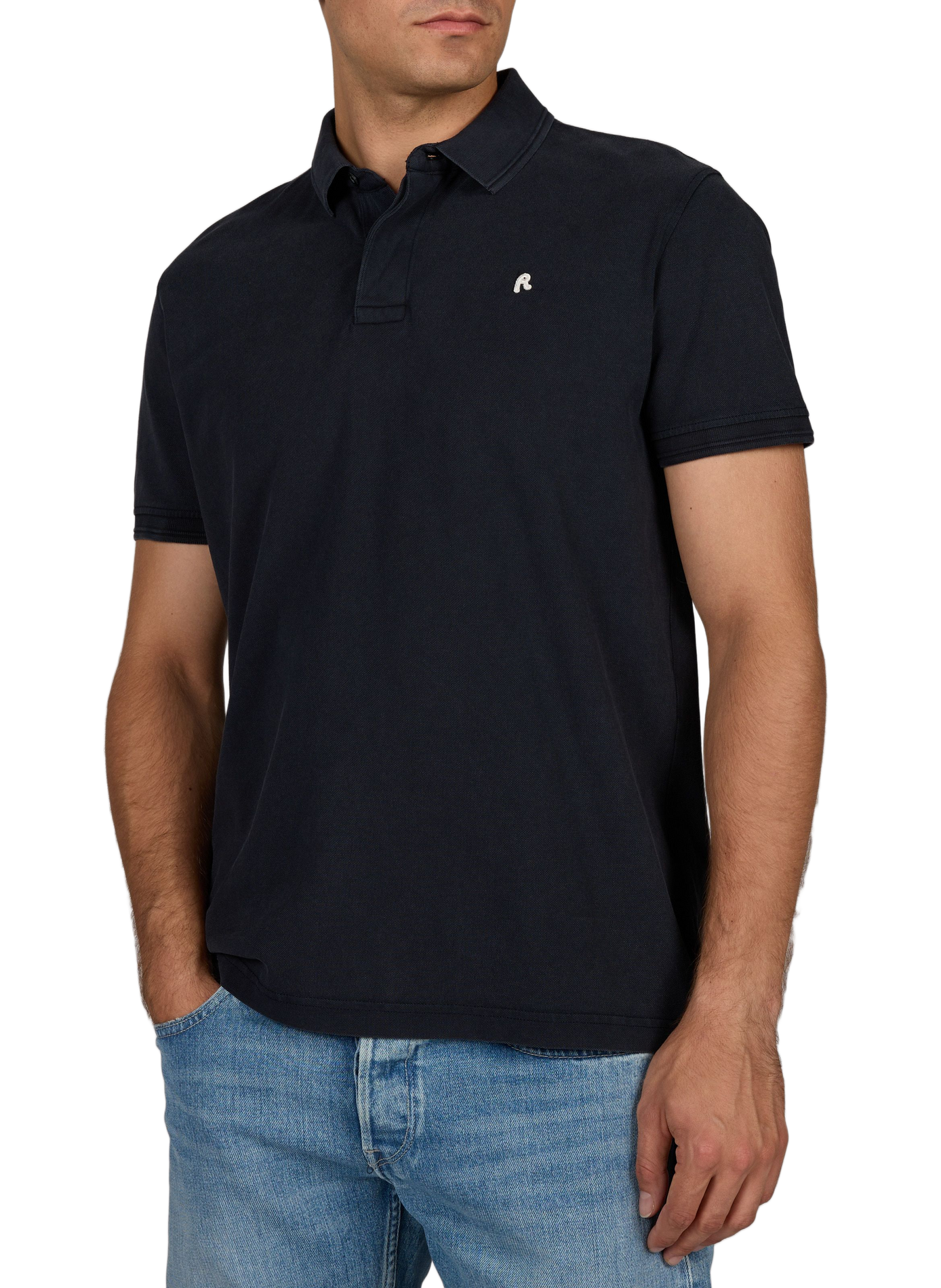 Short-sleeve washed polo REPLAY Blue