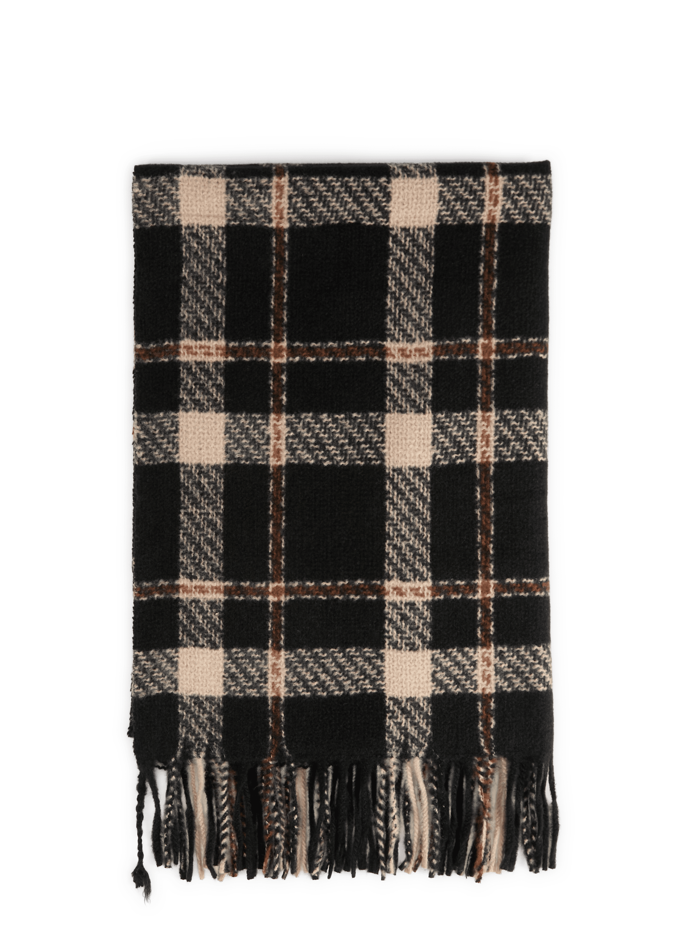 Printed fringed scarf SAISON 1865 Black