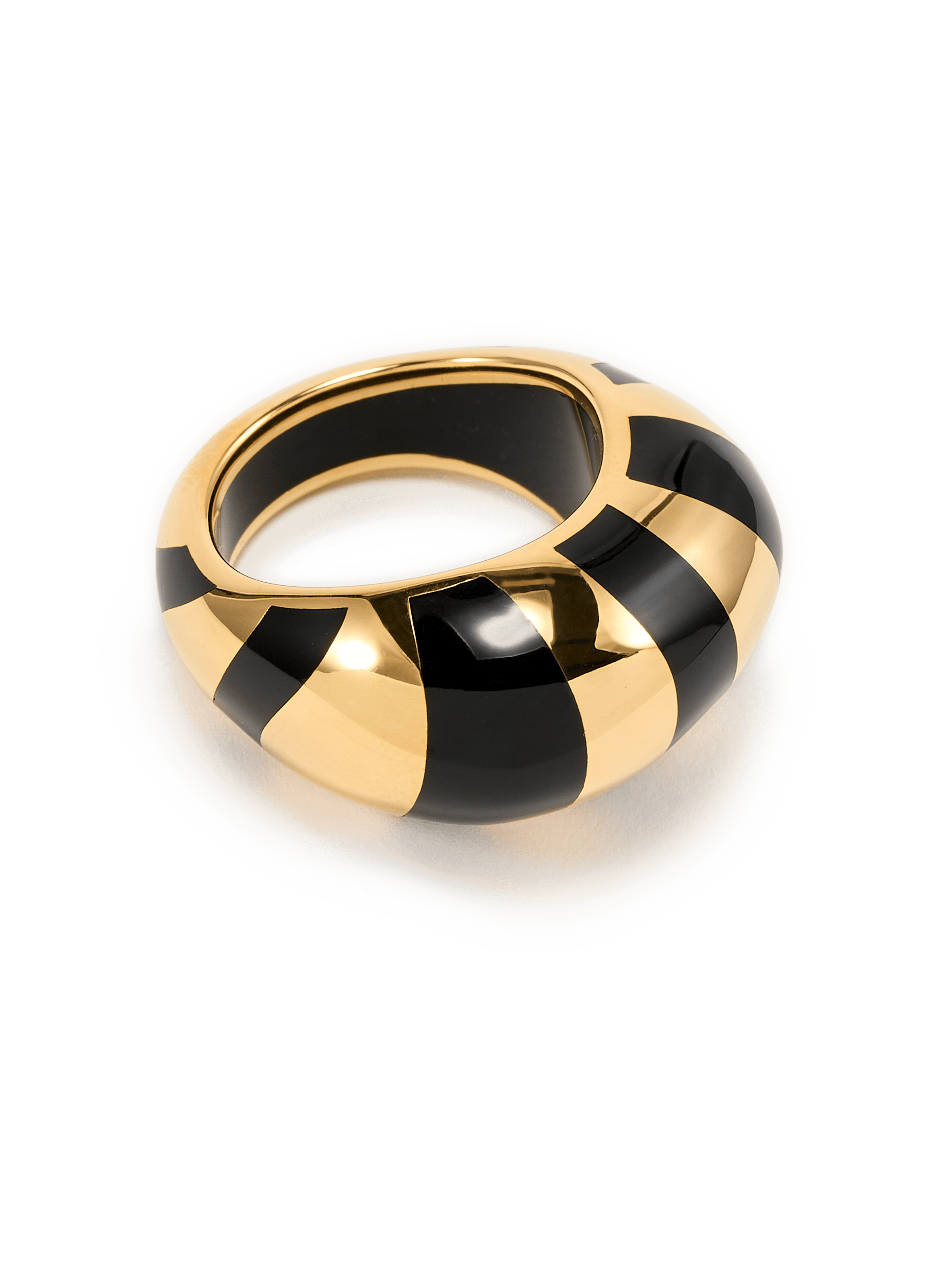 Striped Thanda Ring AURELIE BIDERMANN Black