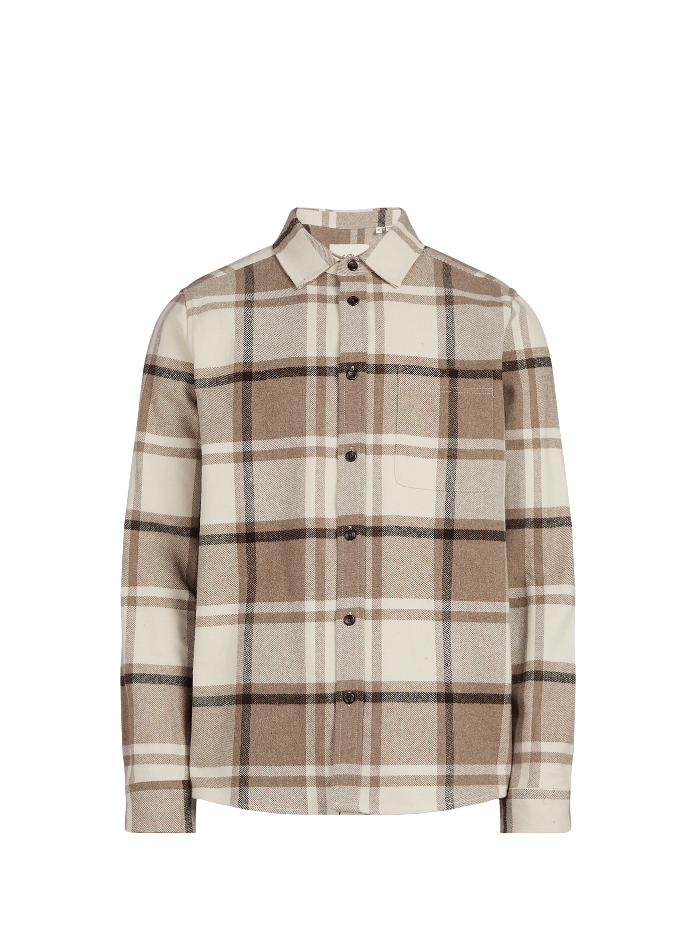 Straight cotton check shirt LES DEUX Khaki