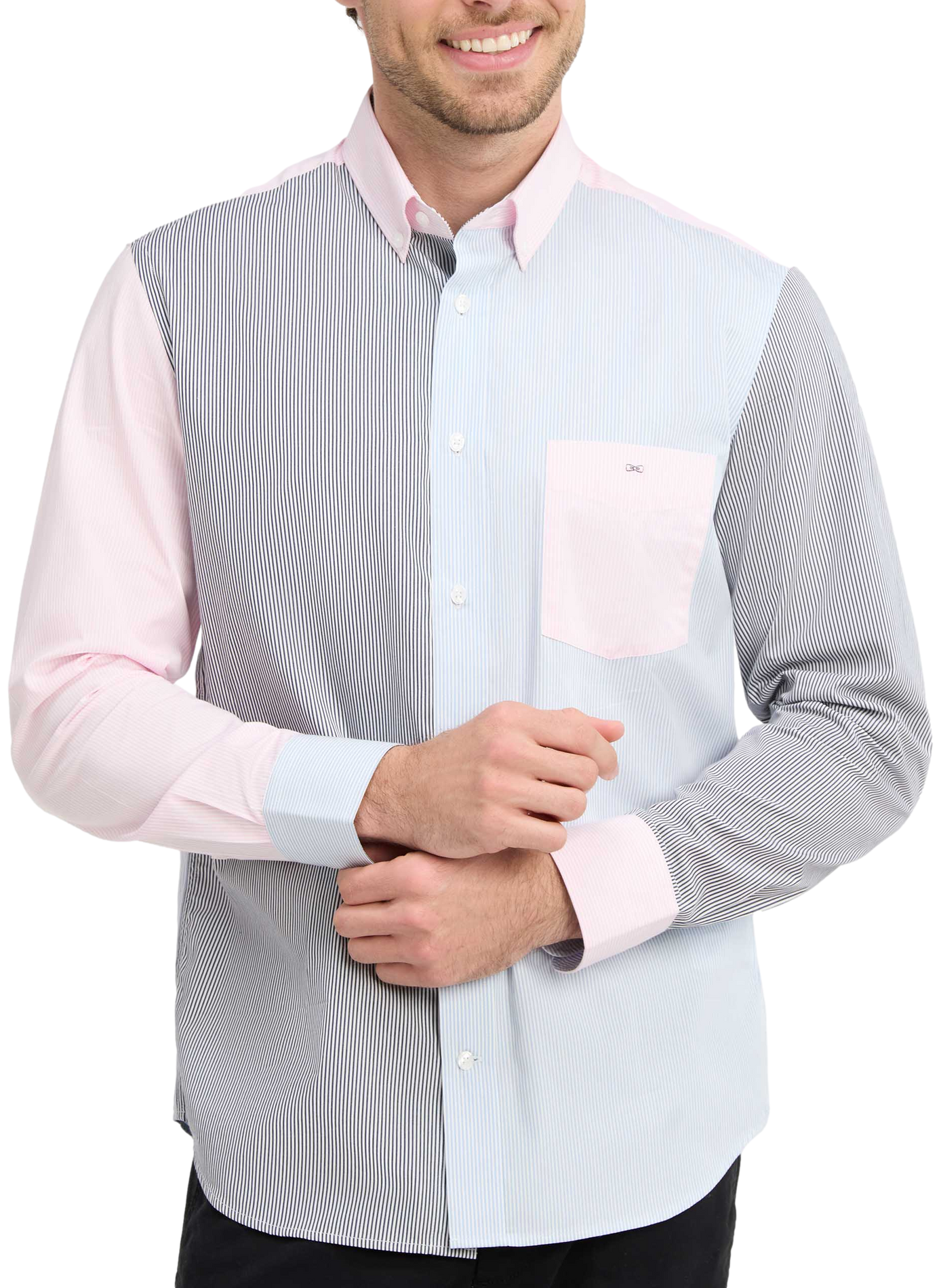 Chemise droite en coton à rayures EDEN PARK Blau