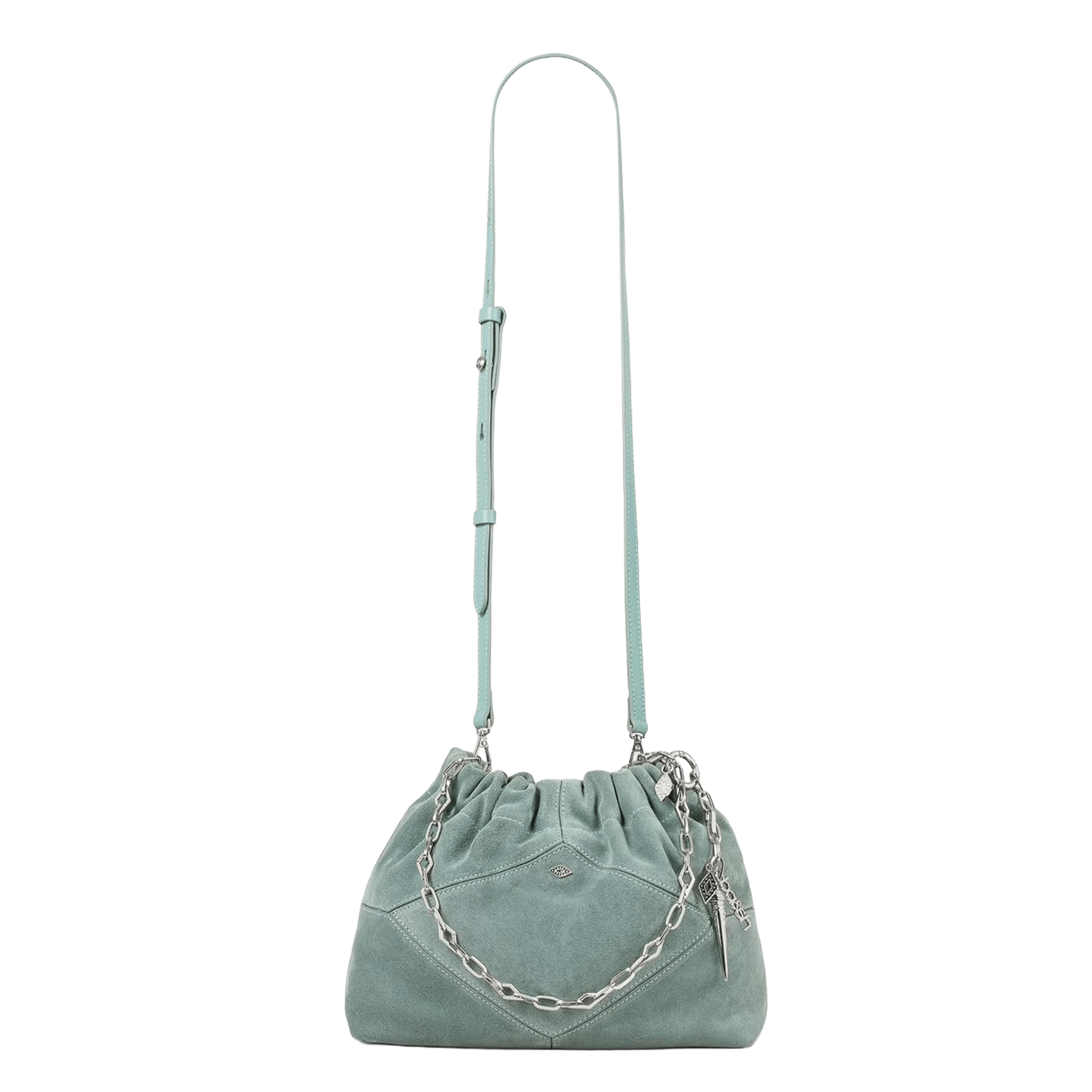 Schoudertas van leer mini June tote BA&SH Blauw