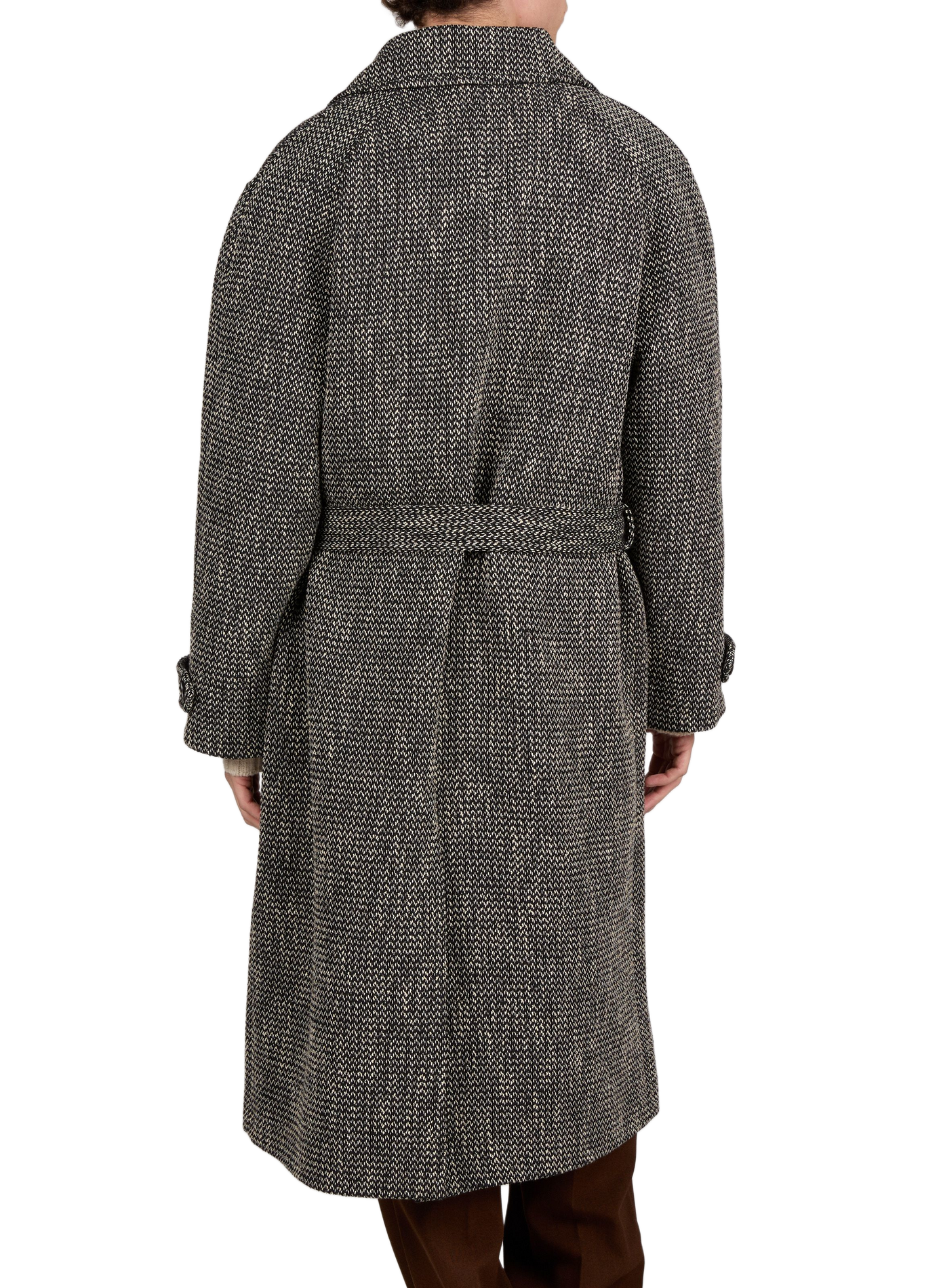 Two-tone long belted coat DROLE DE MONSIEUR Black