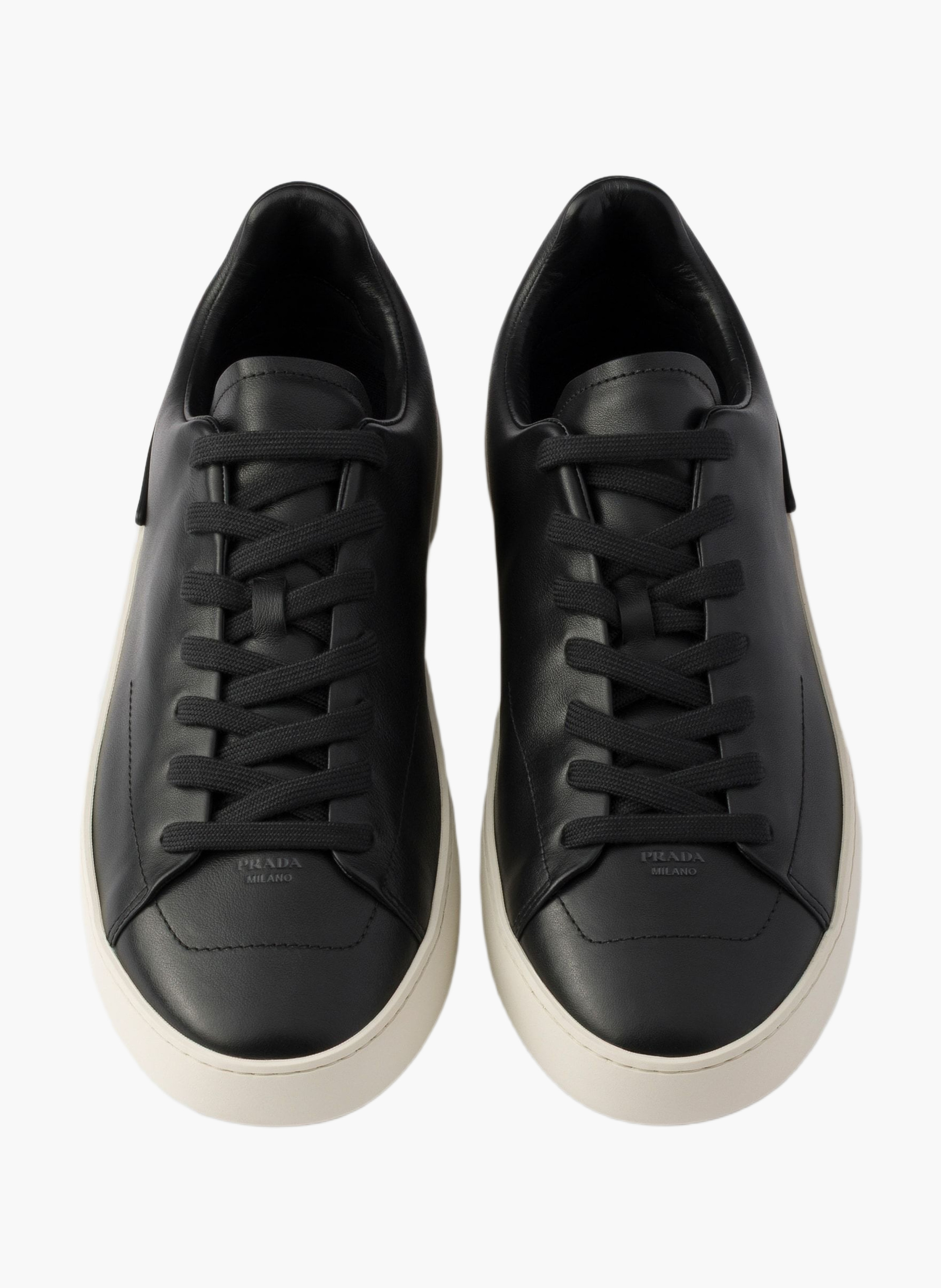 Baskets court en cuir PRADA Noir