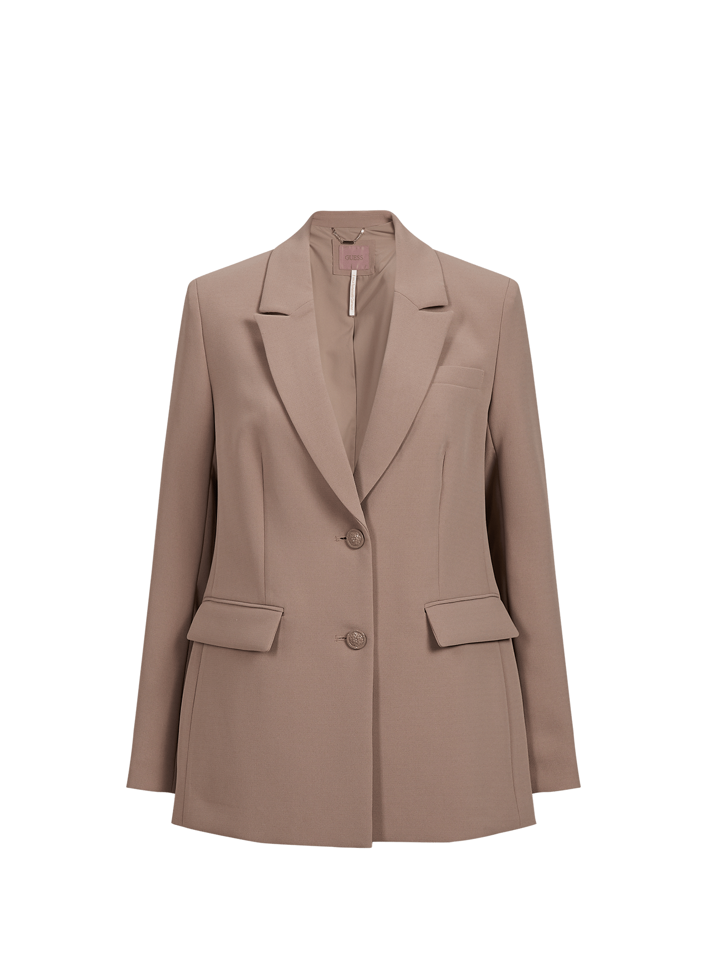 Blazer droit Theoline à col à revers GUESS Marron