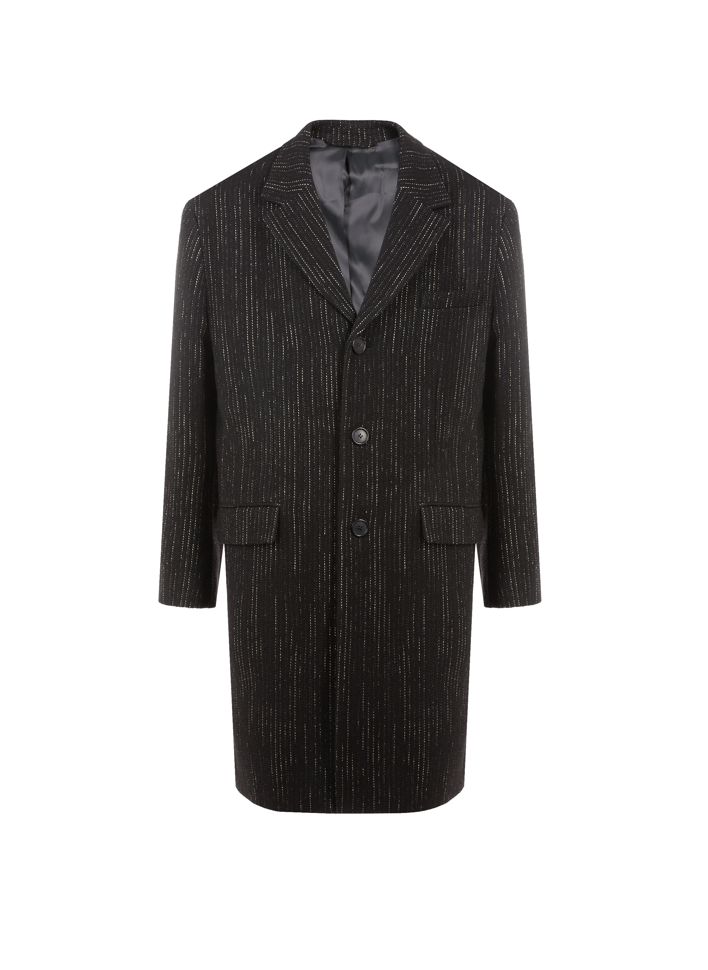 Manteau droit en laine mélangée