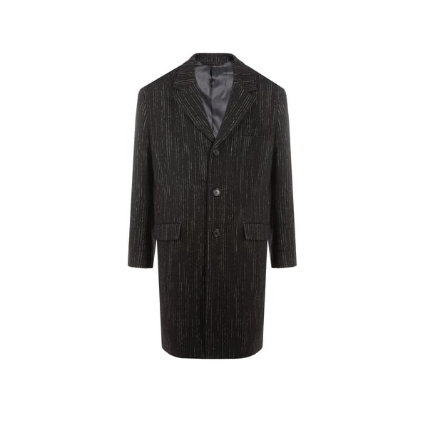 Manteau droit en laine mélangée