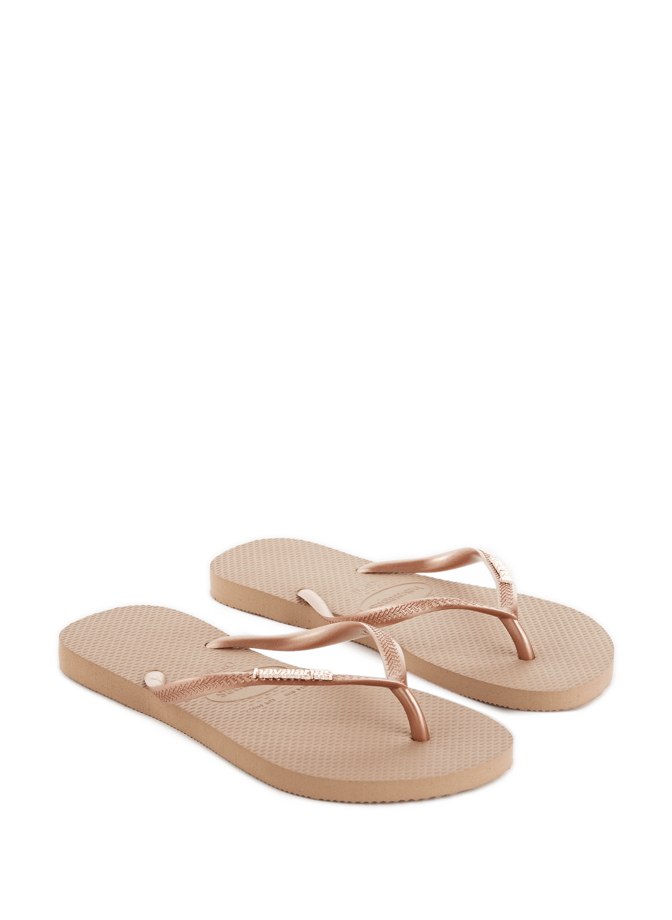 Tongs Slim Logo Metallic HAVAIANAS Rose