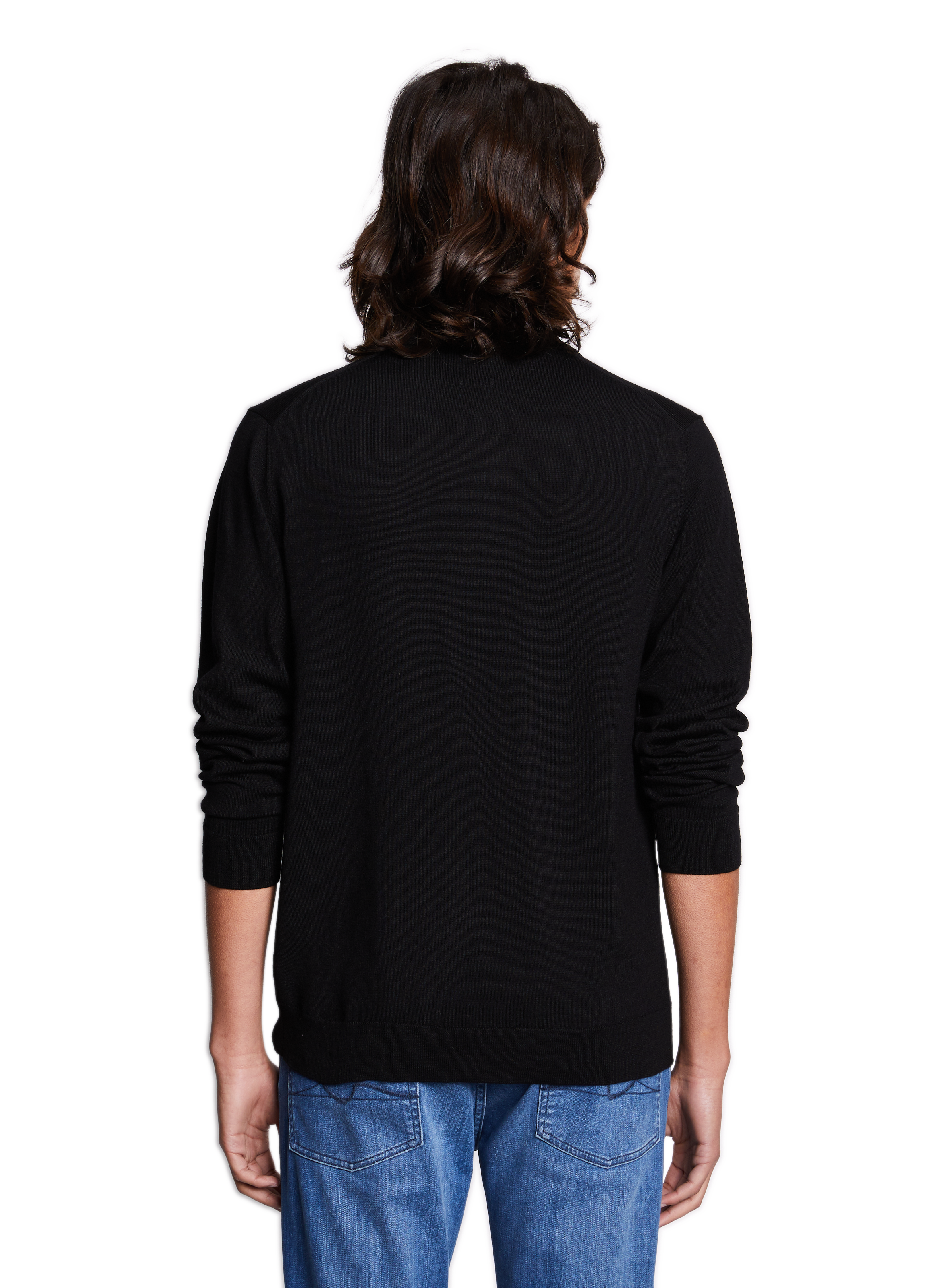 Long-sleeved wool polo shirt AU PRINTEMPS PARIS Black