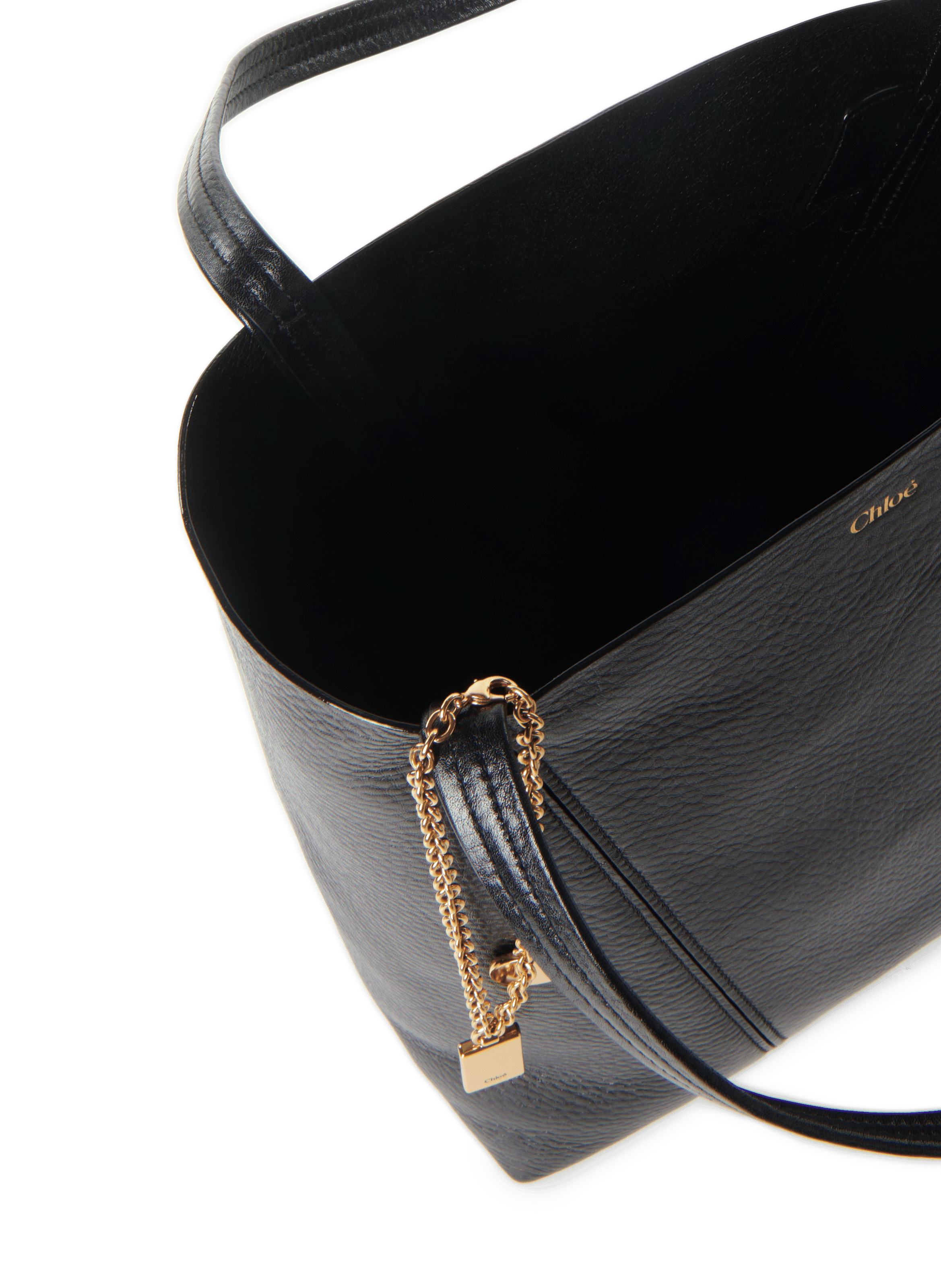 Sac cabas Spin en cuir grainé CHLOÉ Noir