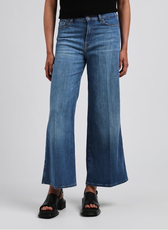 Jean Lotta Cropped Bleu by 7 FOR ALL MANKIND 7 FOR ALL MANKIND Jean Lotta Cropped Bleu