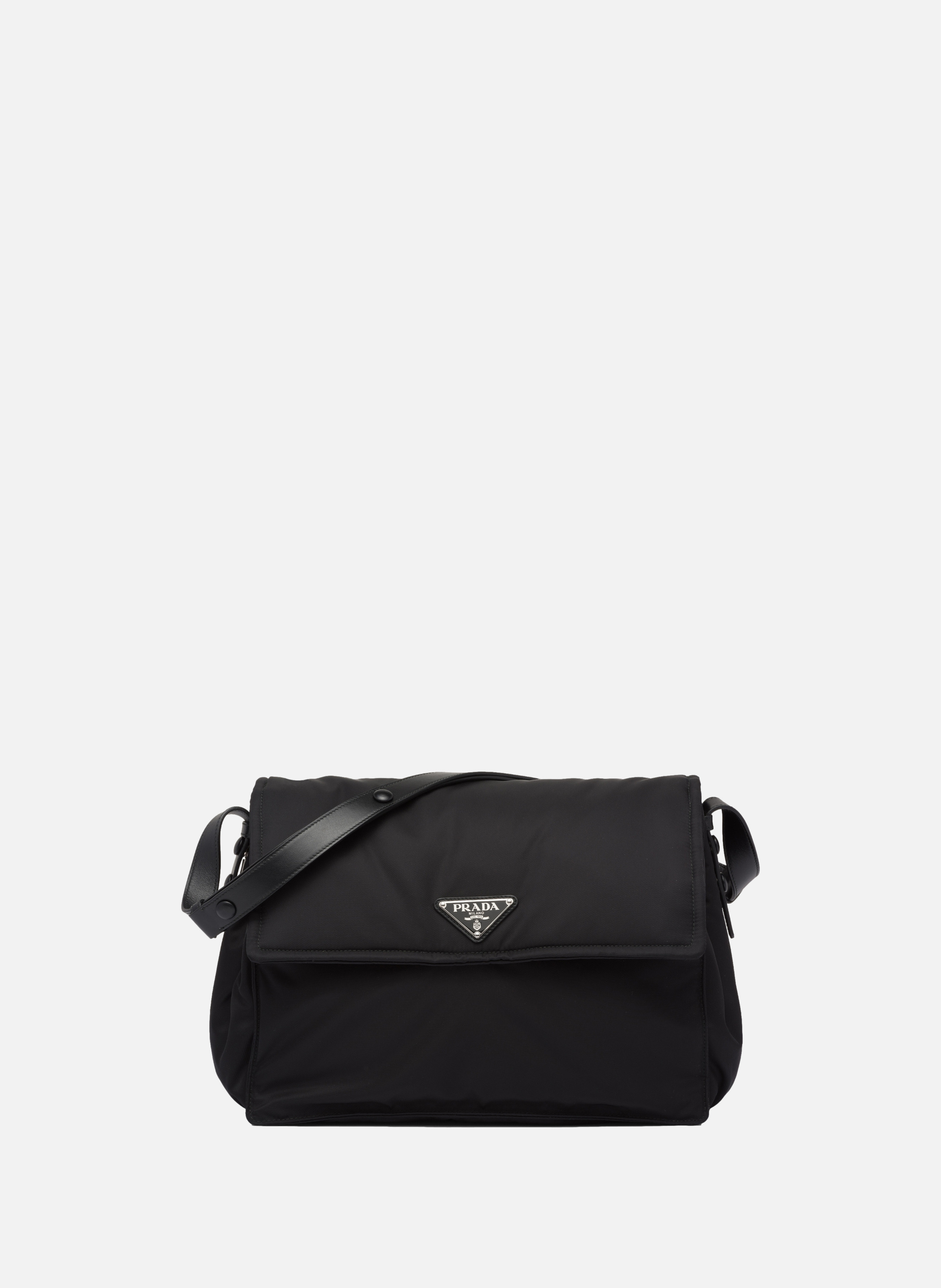 Grand sac porté épaule prada traveller en re-nylon PRADA Noir