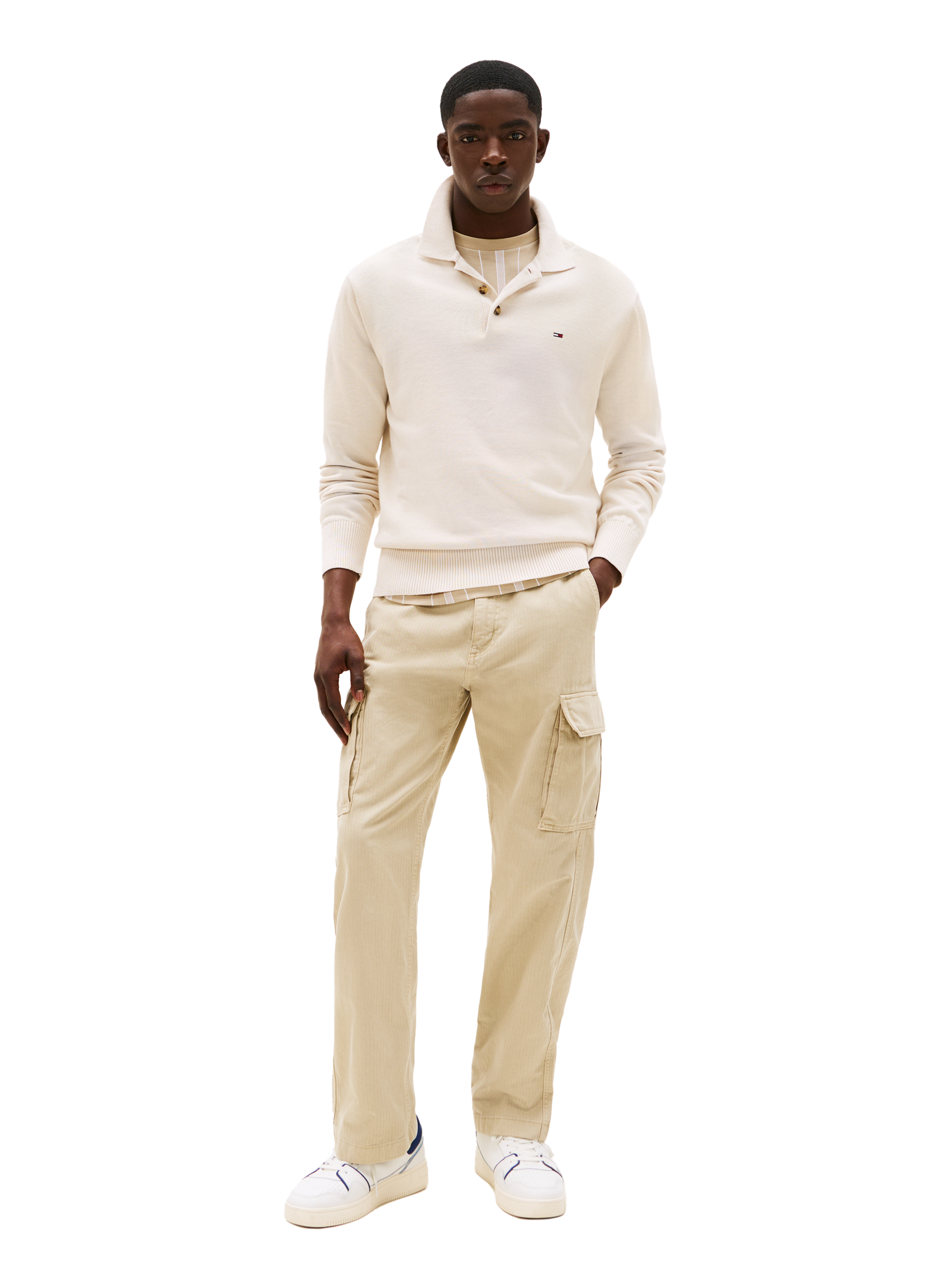 Long sleeve polo shirt TOMMY HILFIGER Beige